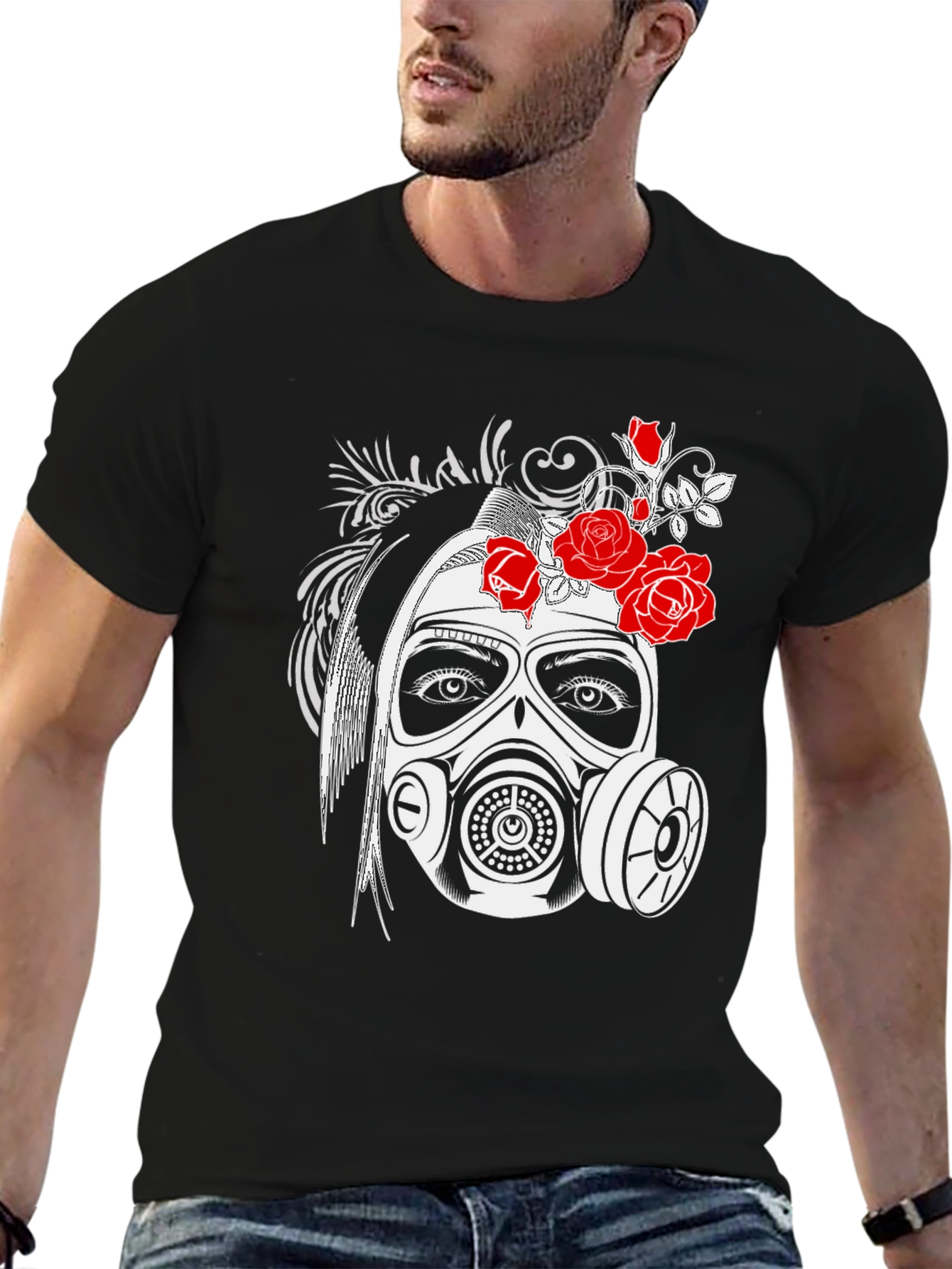 Gas Mask Girl Graphic Tee - Black T-Shirt