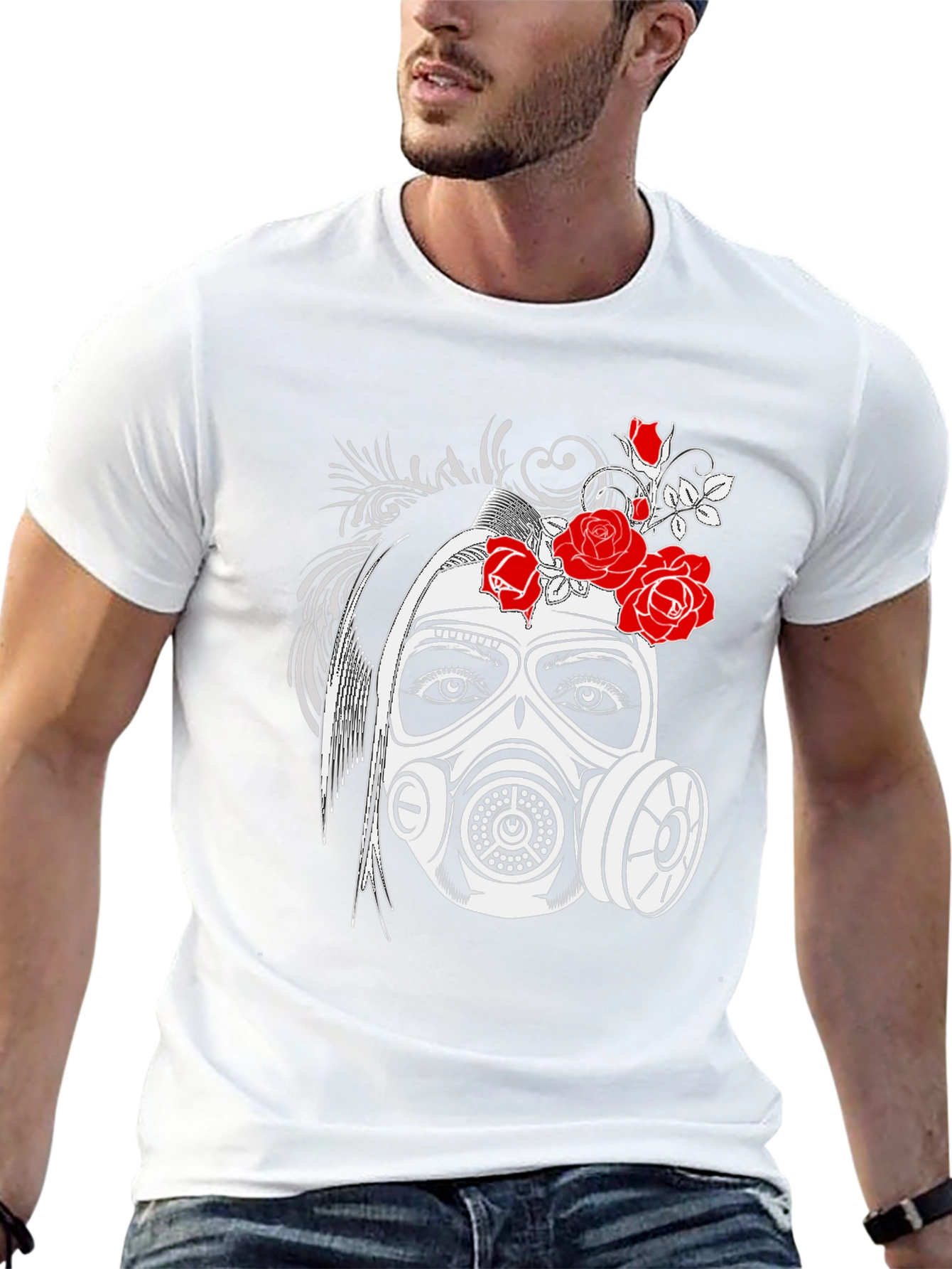 Gas Mask Girl Graphic Tee - Black T-Shirt