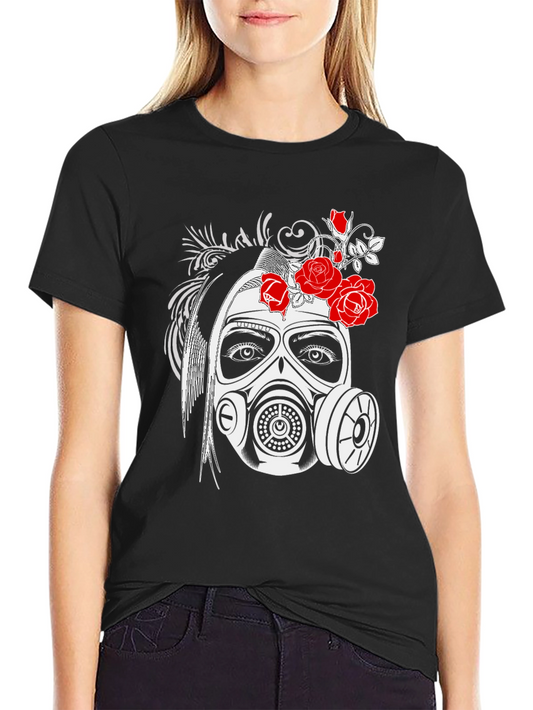Gas Mask Girl Graphic Tee - Black T-Shirt