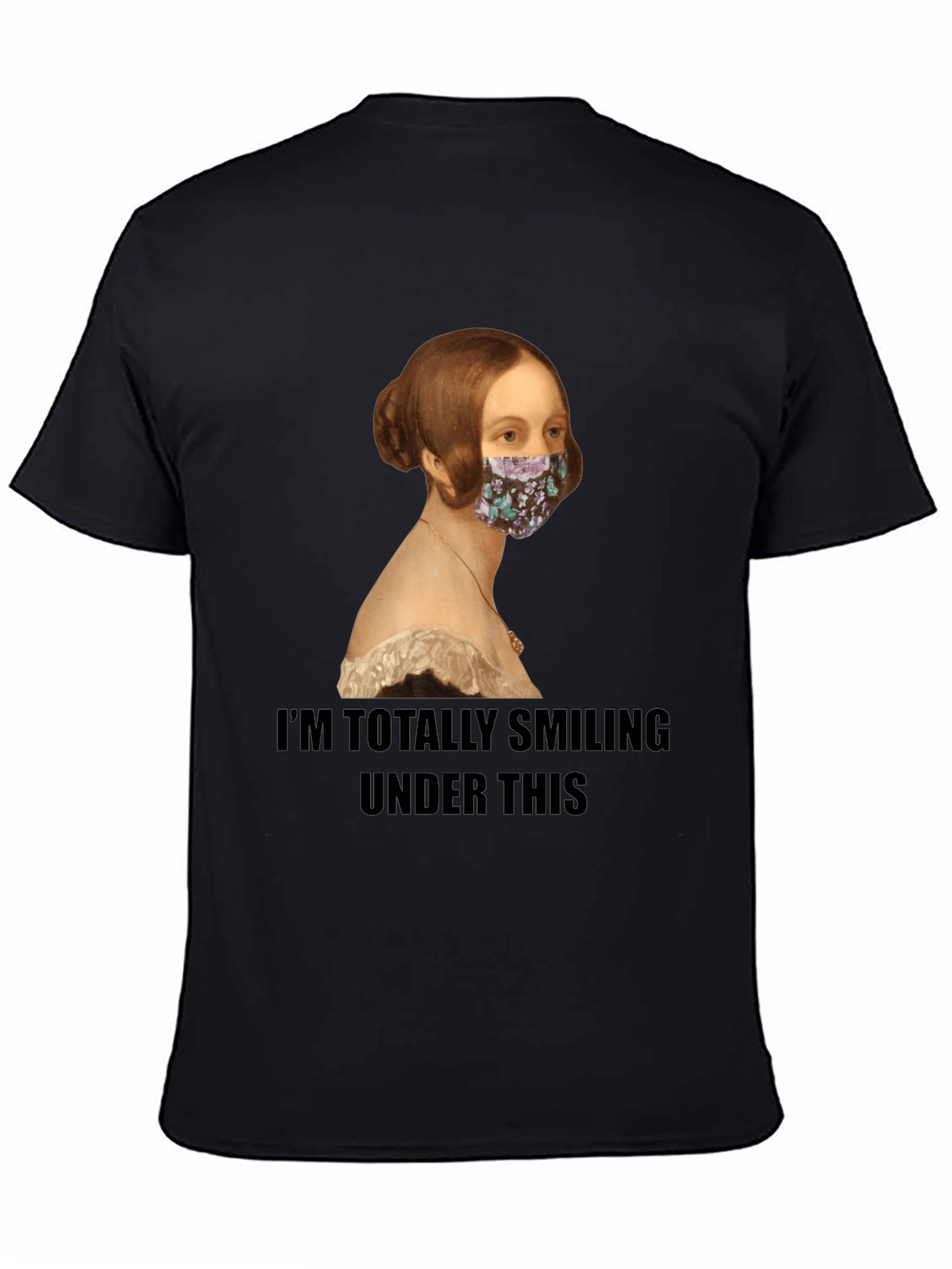 Smiling Under Mask Funny T-Shirt