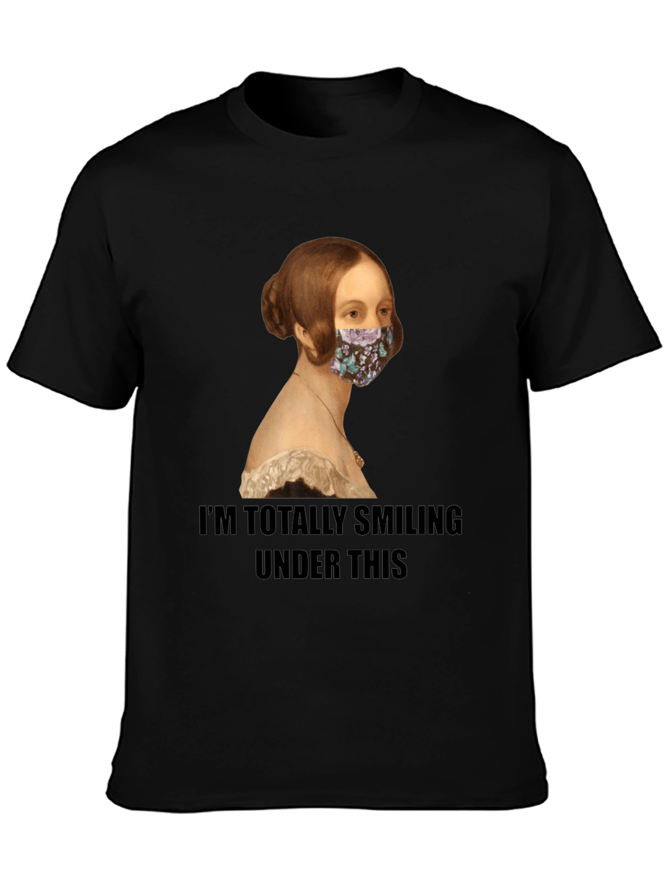 Smiling Under Mask Funny T-Shirt