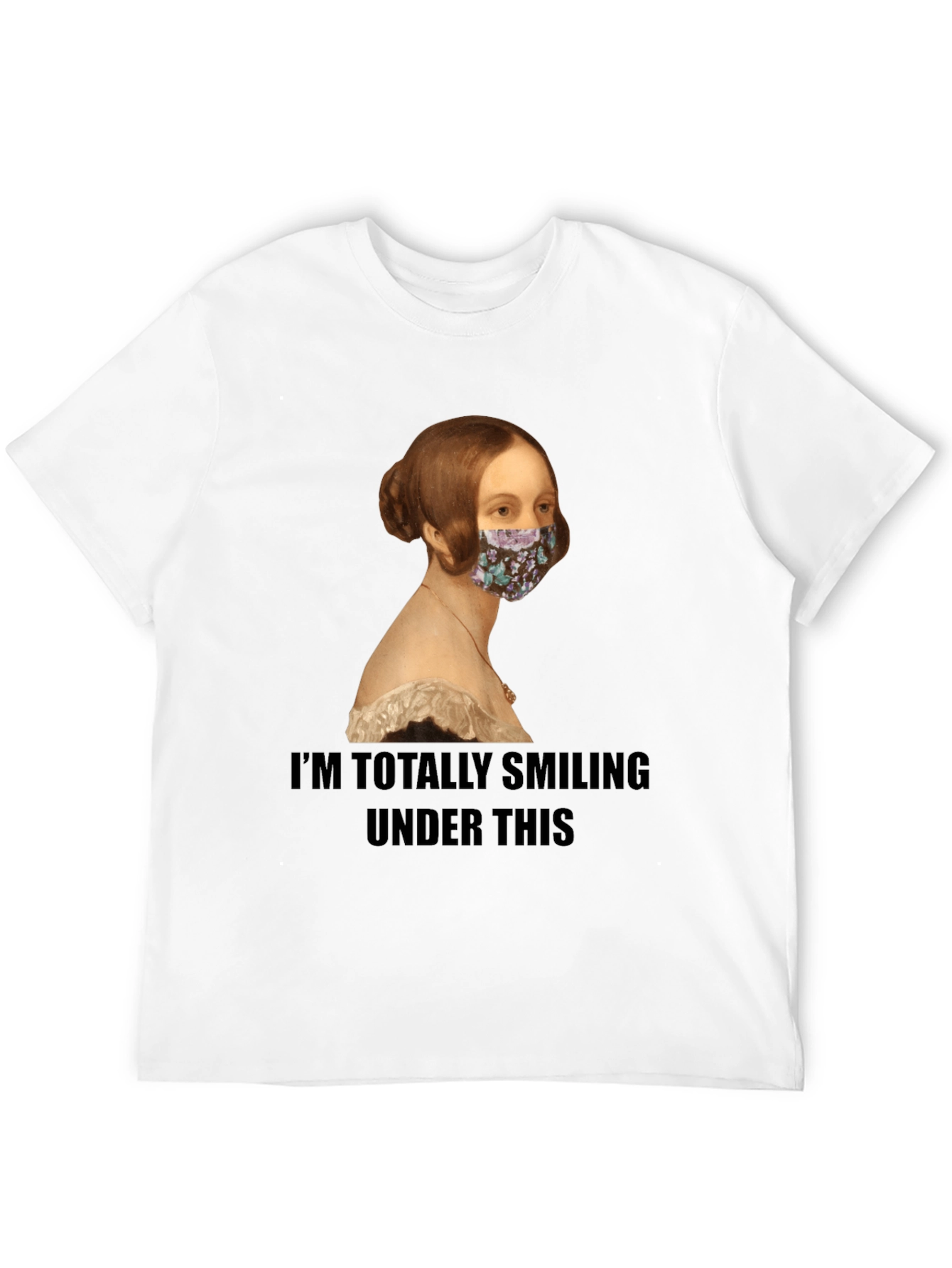 Smiling Under Mask Funny T-Shirt