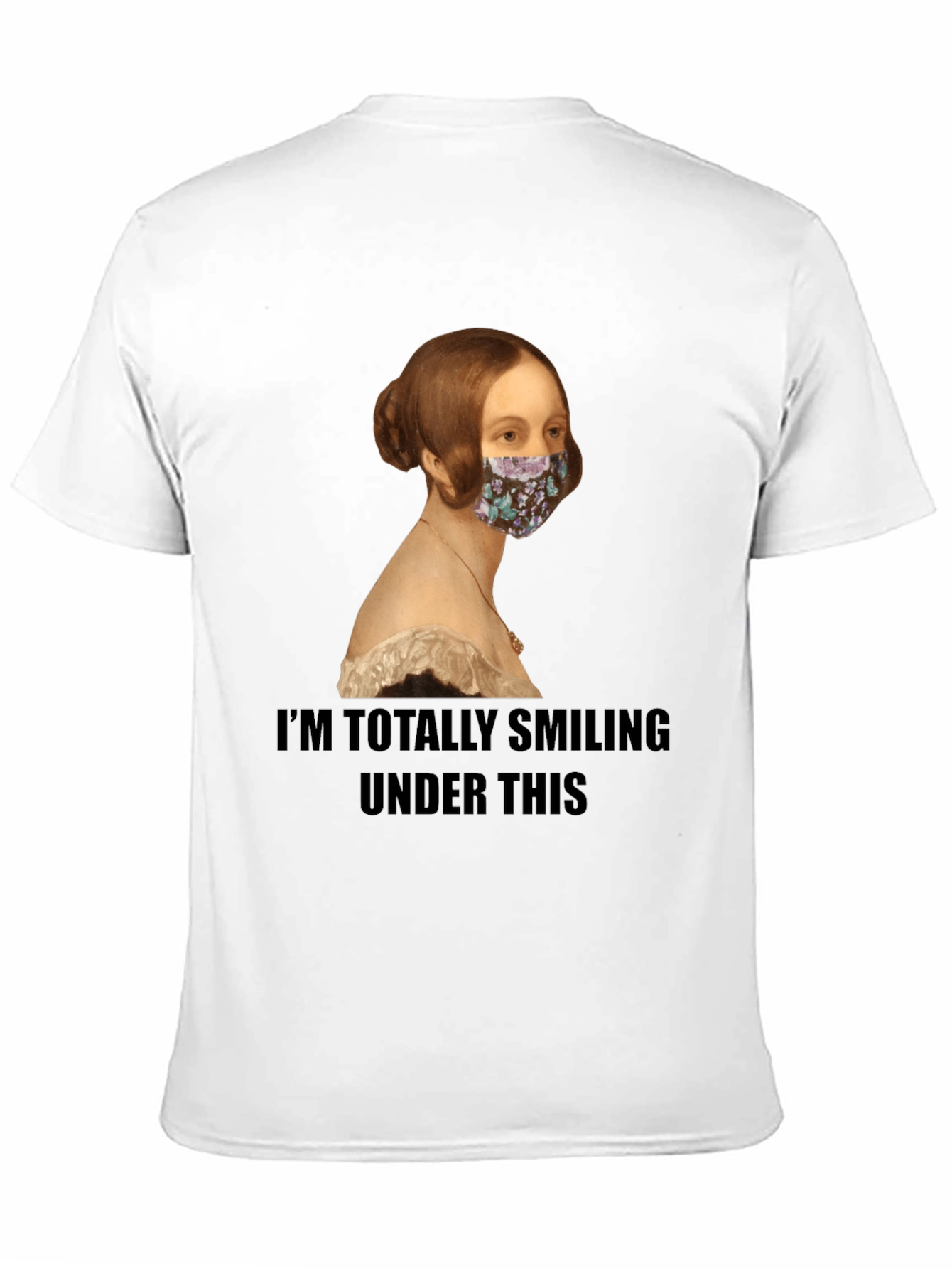Smiling Under Mask Funny T-Shirt