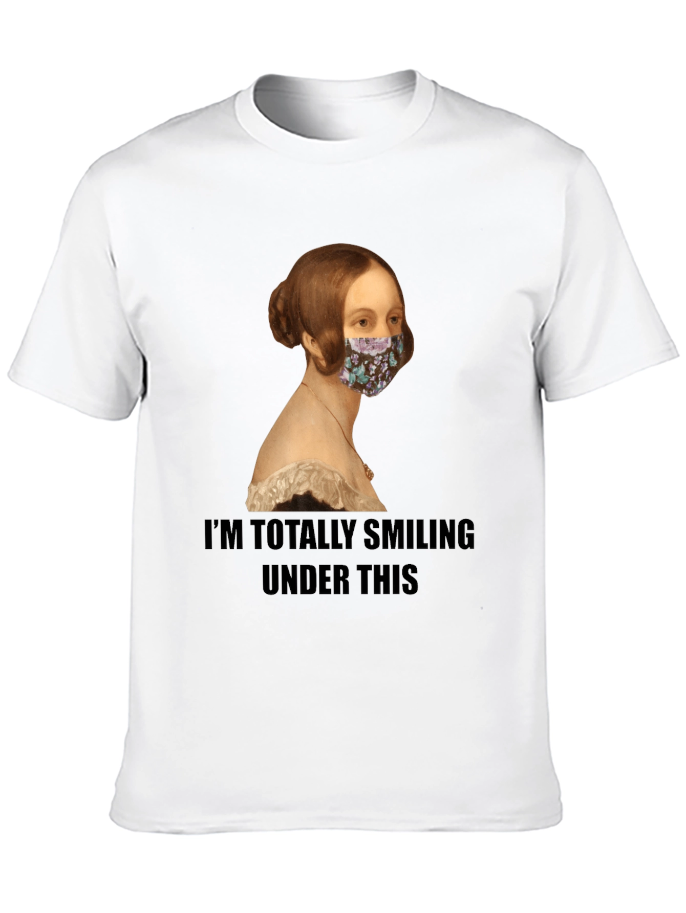 Smiling Under Mask Funny T-Shirt