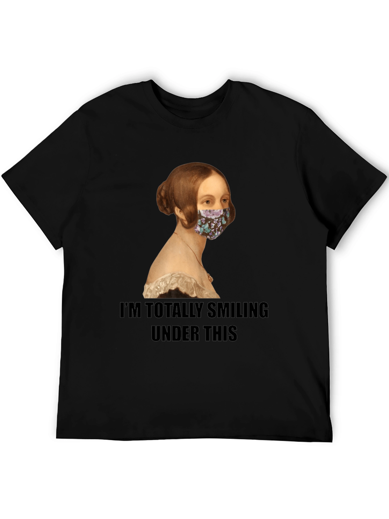 Smiling Under Mask Funny T-Shirt