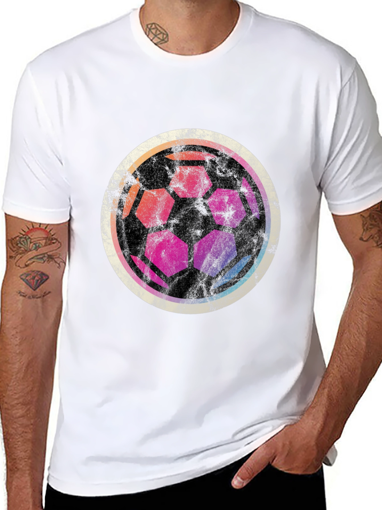 Retro Soccer Ball Graphic T-Shirt