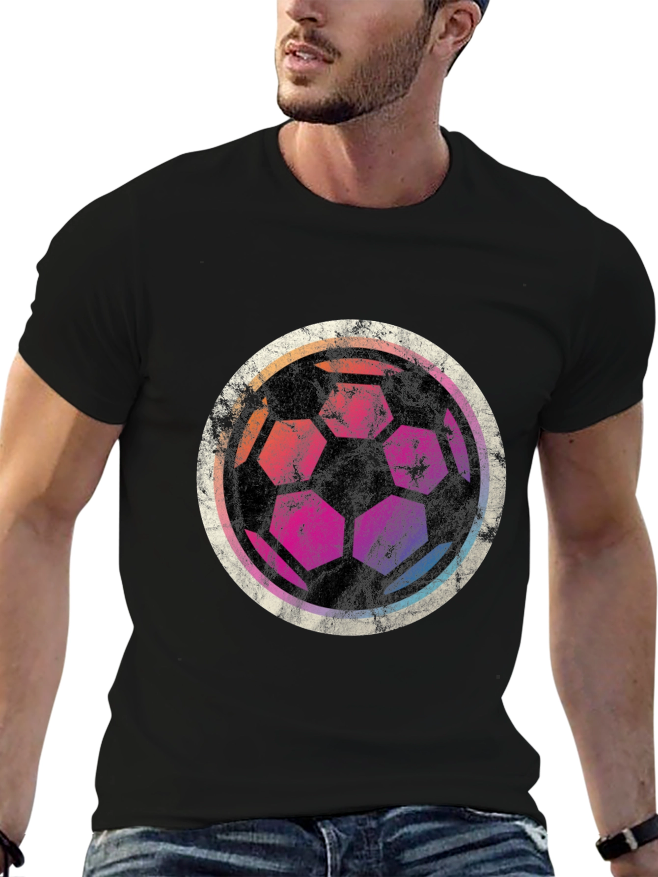Retro Soccer Ball Graphic T-Shirt