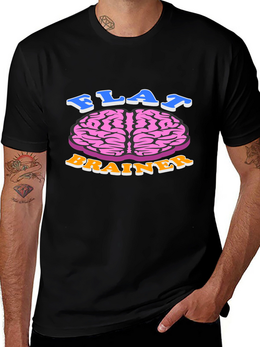 Flat Brainer Graphic Tee - Funny Brain T-Shirt