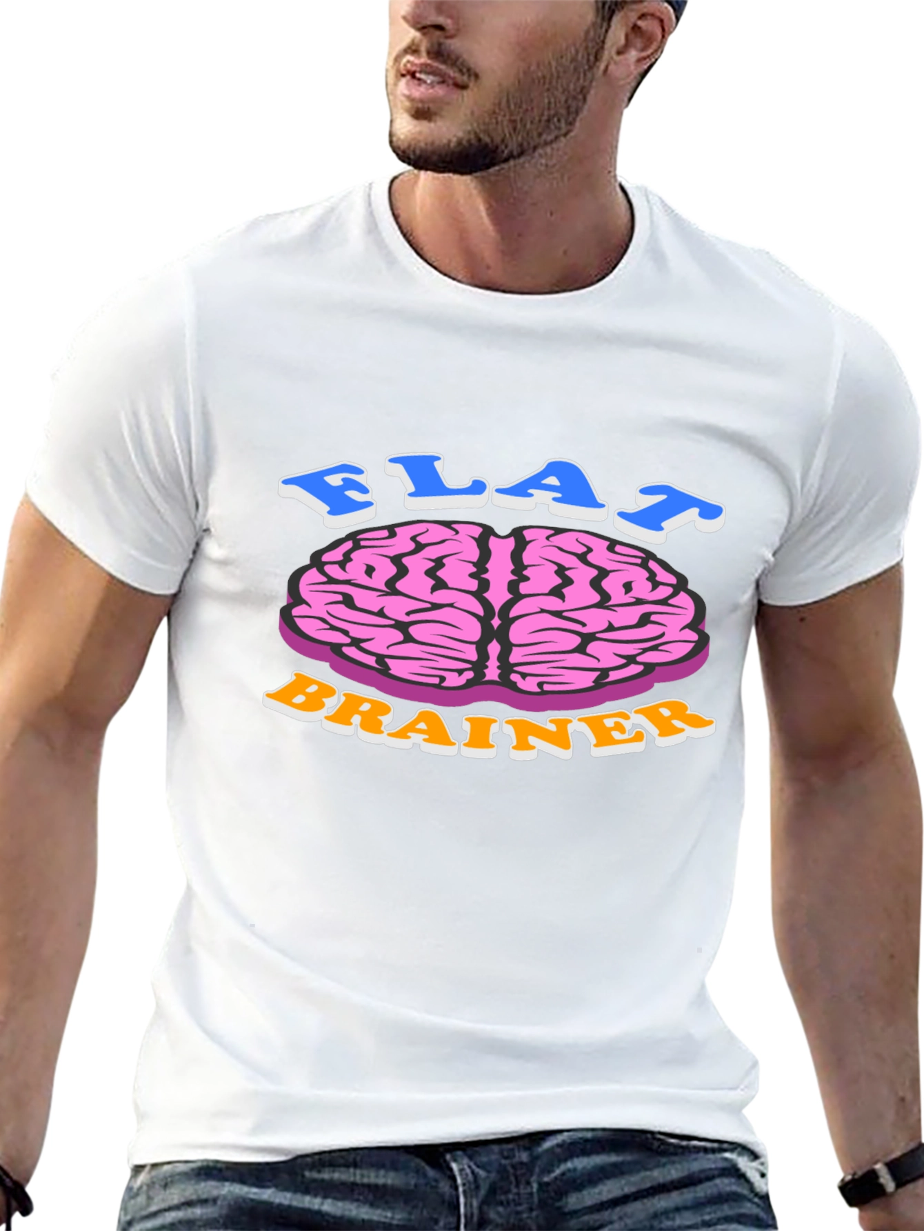 Flat Brainer Graphic Tee - Funny Brain T-Shirt