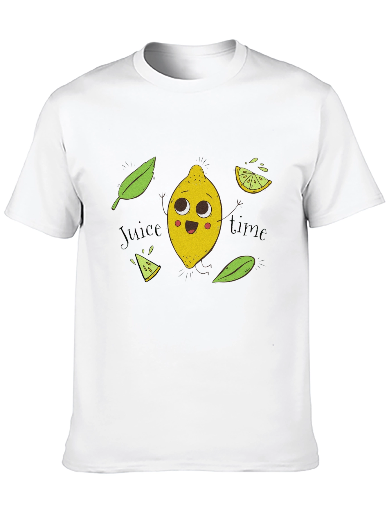 Cute Lemon Cartoon Black T-Shirt - Juice Time!