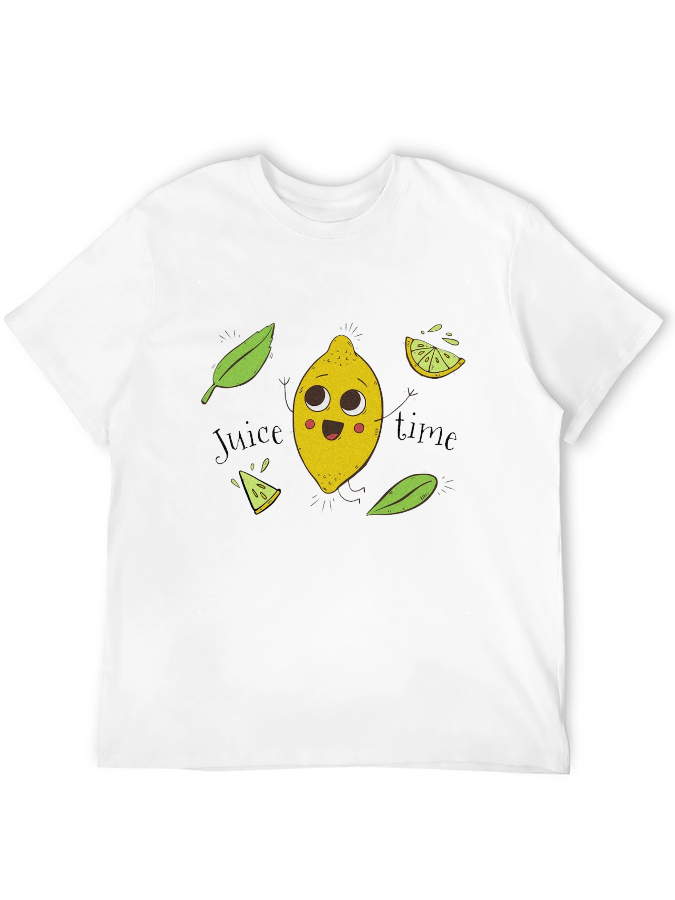 Cute Lemon Cartoon Black T-Shirt - Juice Time!