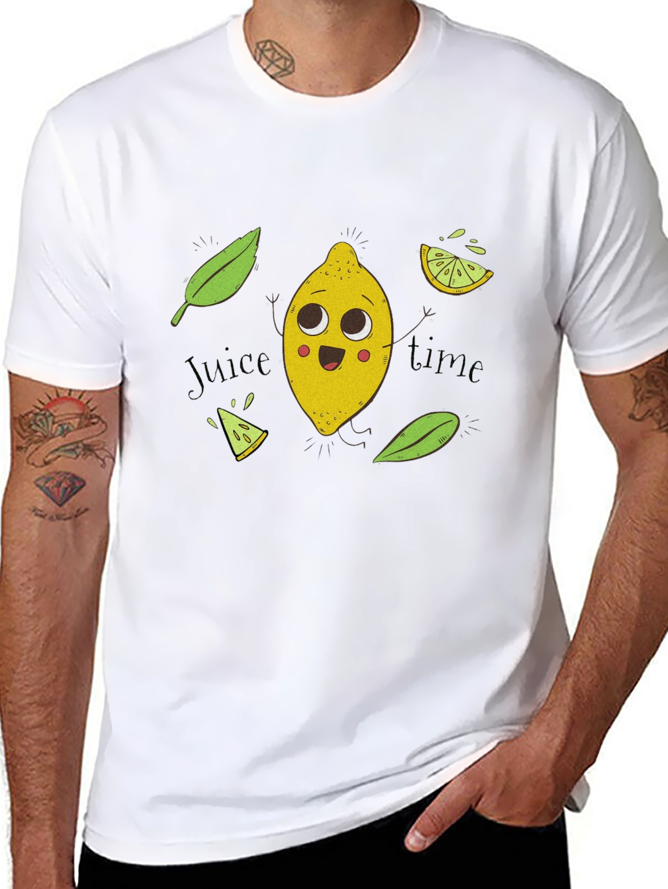 Cute Lemon Cartoon Black T-Shirt - Juice Time!
