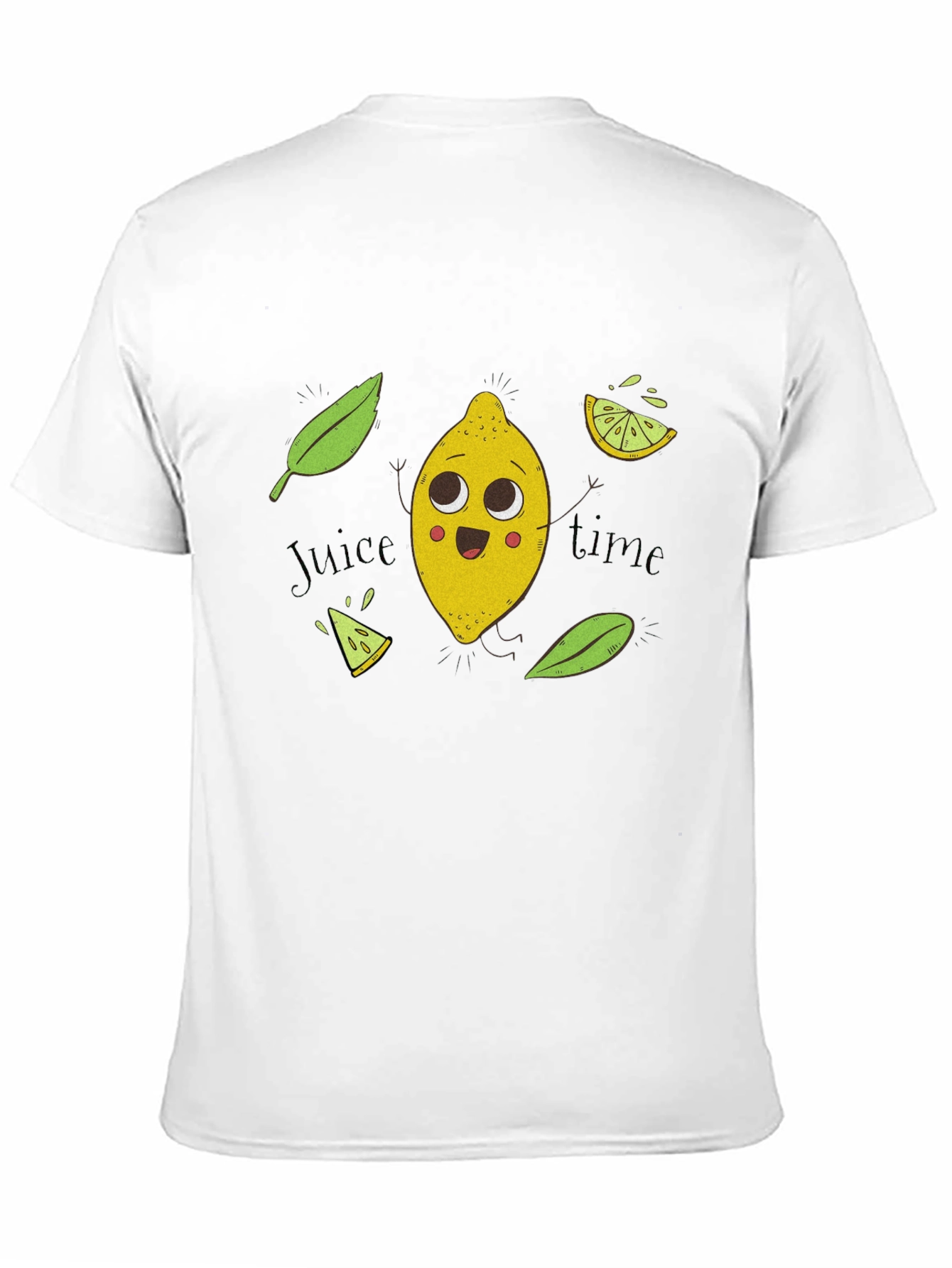 Cute Lemon Cartoon Black T-Shirt - Juice Time!