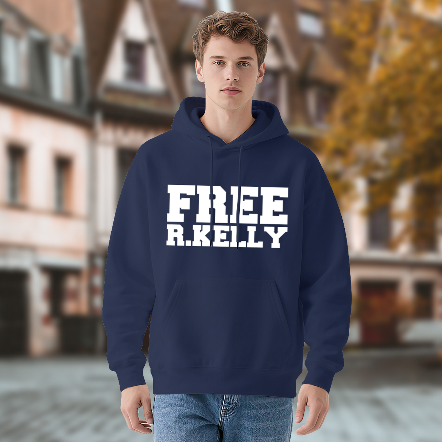 Bold Free R.Kelly Letter Hoodie, Relaxed Street Pullover