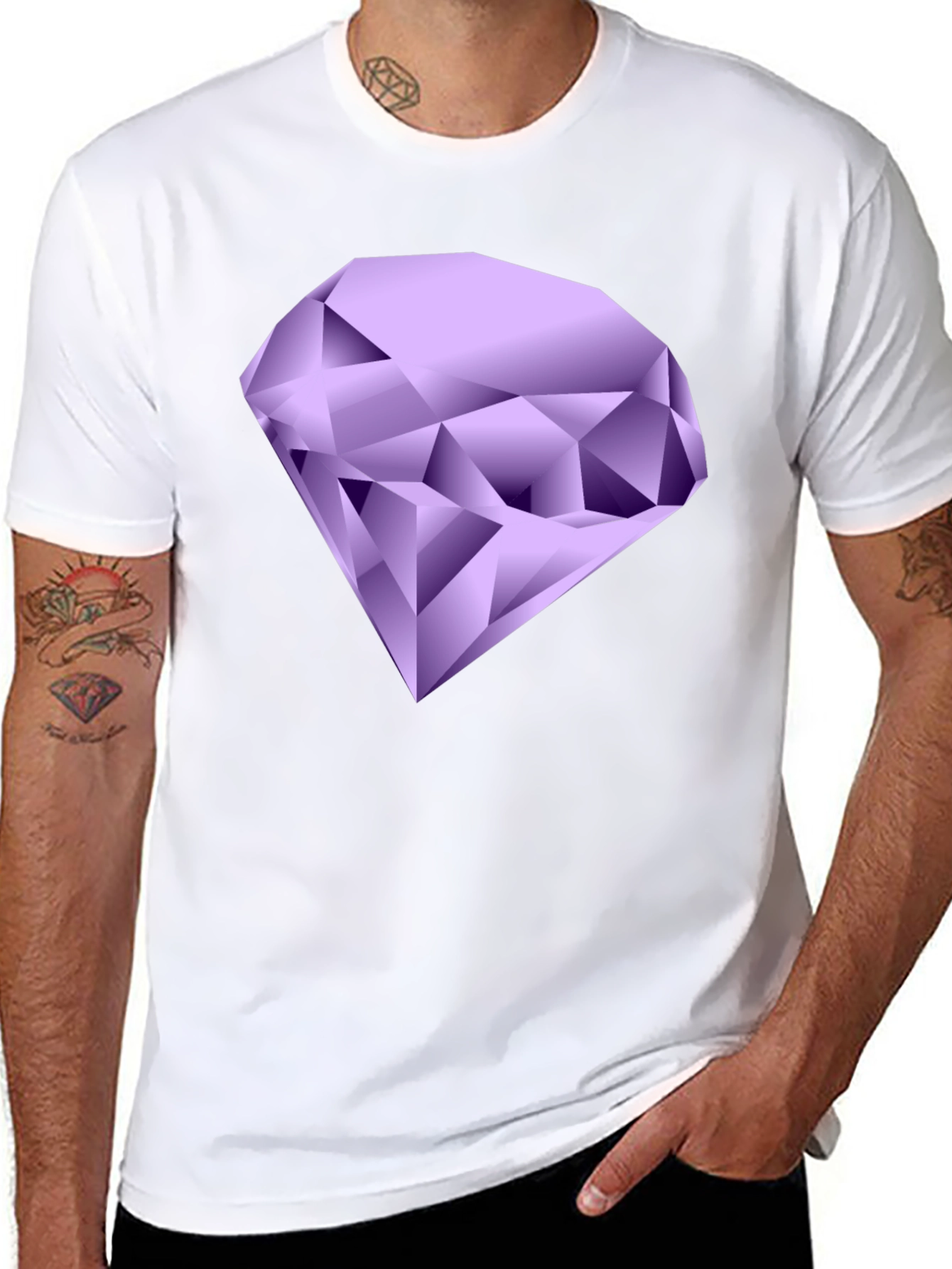 Gemstone Graphic T-Shirt - Black Cotton Tee
