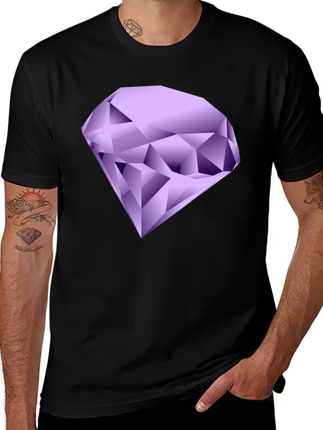 Gemstone Graphic T-Shirt - Black Cotton Tee