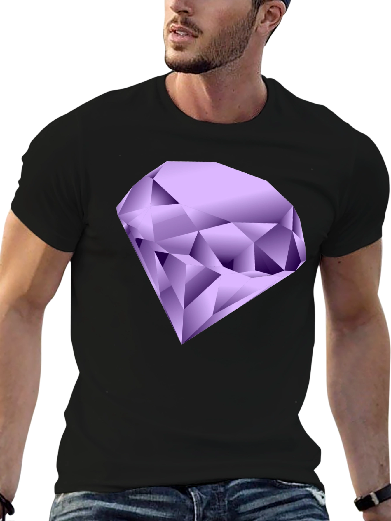Gemstone Graphic T-Shirt - Black Cotton Tee