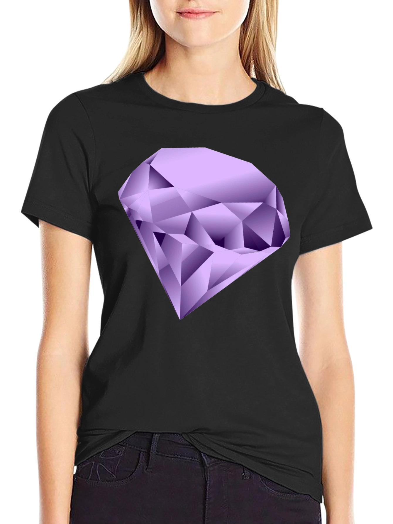 Gemstone Graphic T-Shirt - Black Cotton Tee