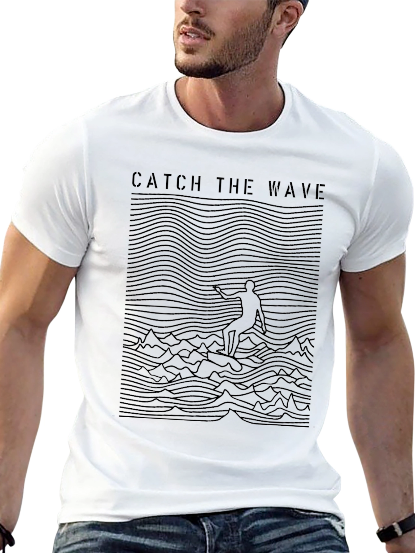Catch the Wave Graphic Tee - Surfer Style