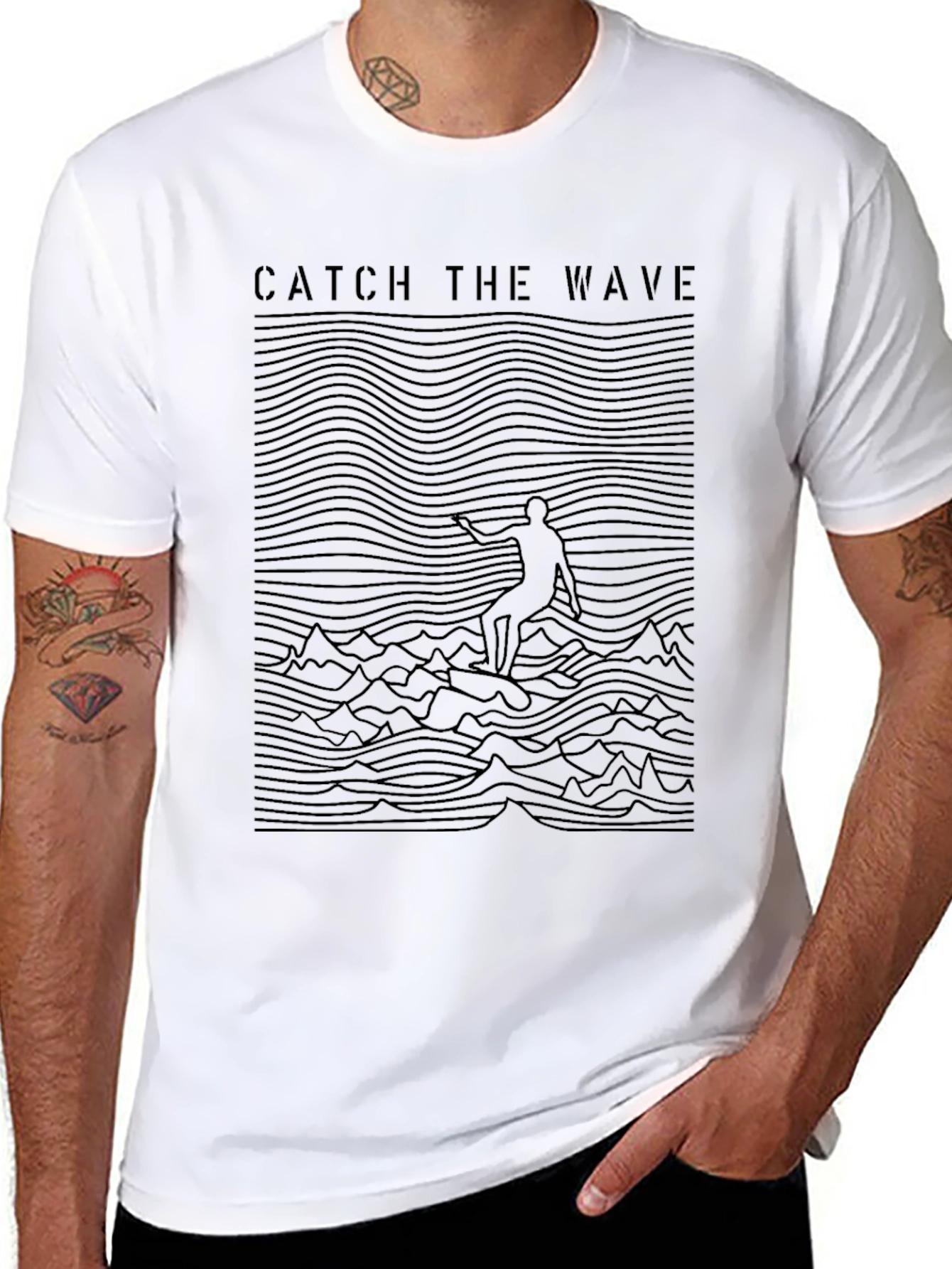 Catch the Wave Graphic Tee - Surfer Style