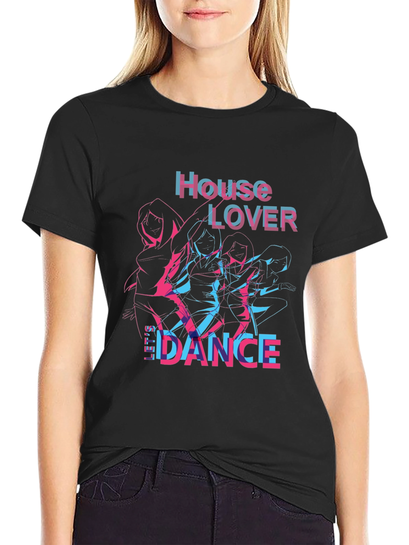 House Lover Dance Tee - Glitch Style Graphic T-Shirt