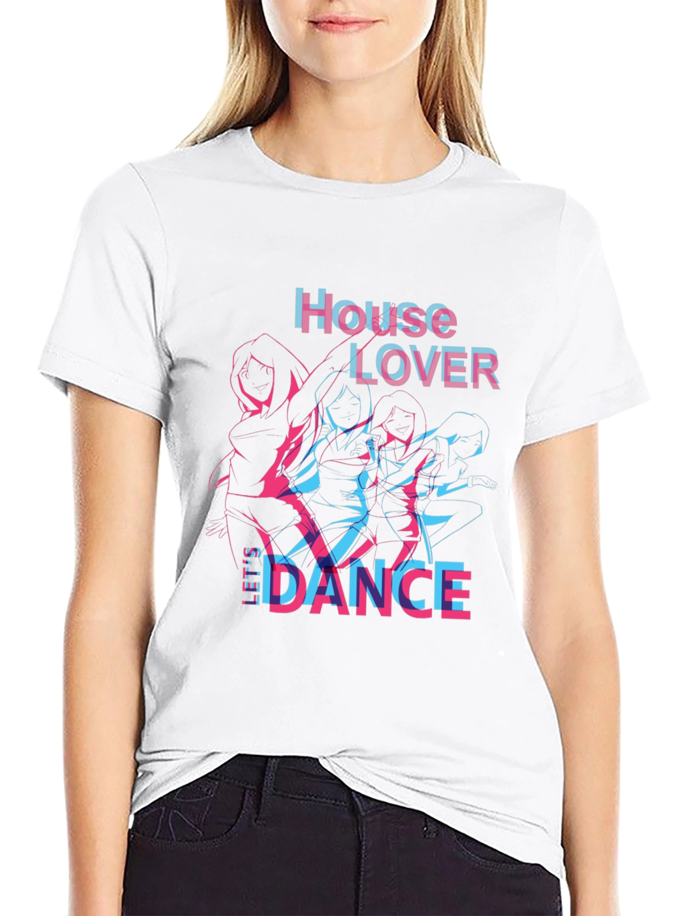 House Lover Dance Tee - Glitch Style Graphic T-Shirt