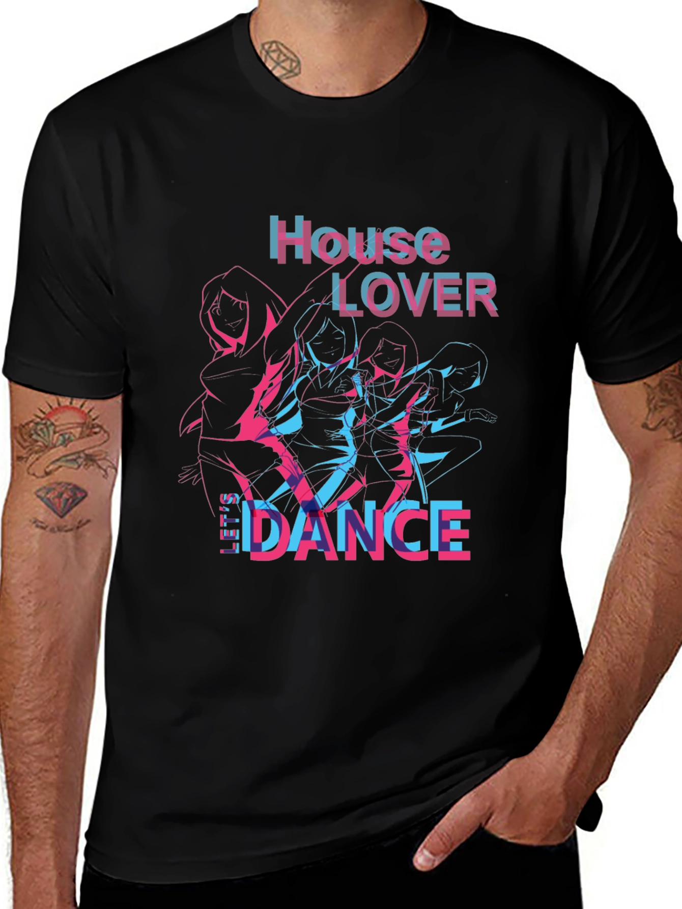 House Lover Dance Tee - Glitch Style Graphic T-Shirt