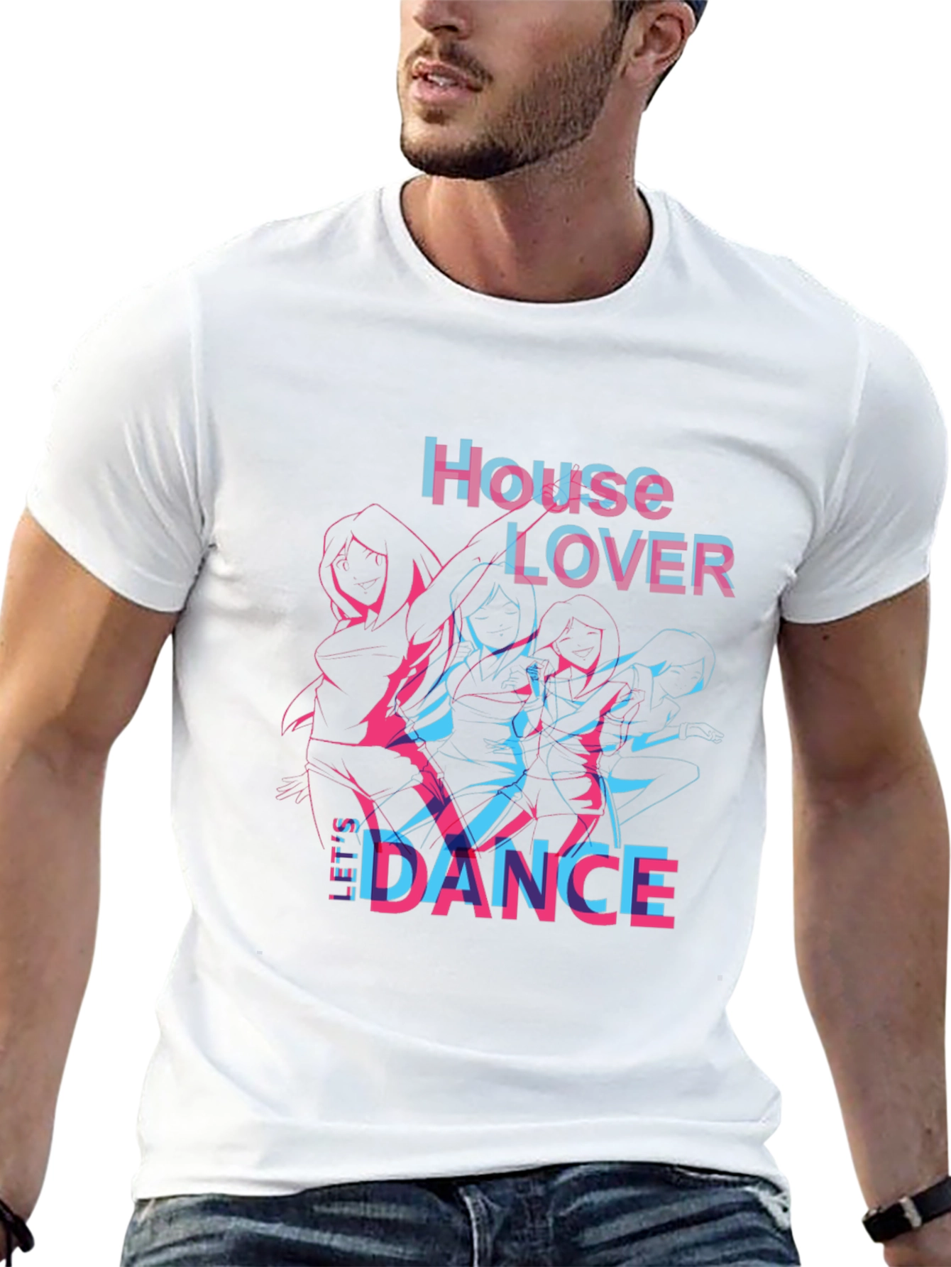House Lover Dance Tee - Glitch Style Graphic T-Shirt