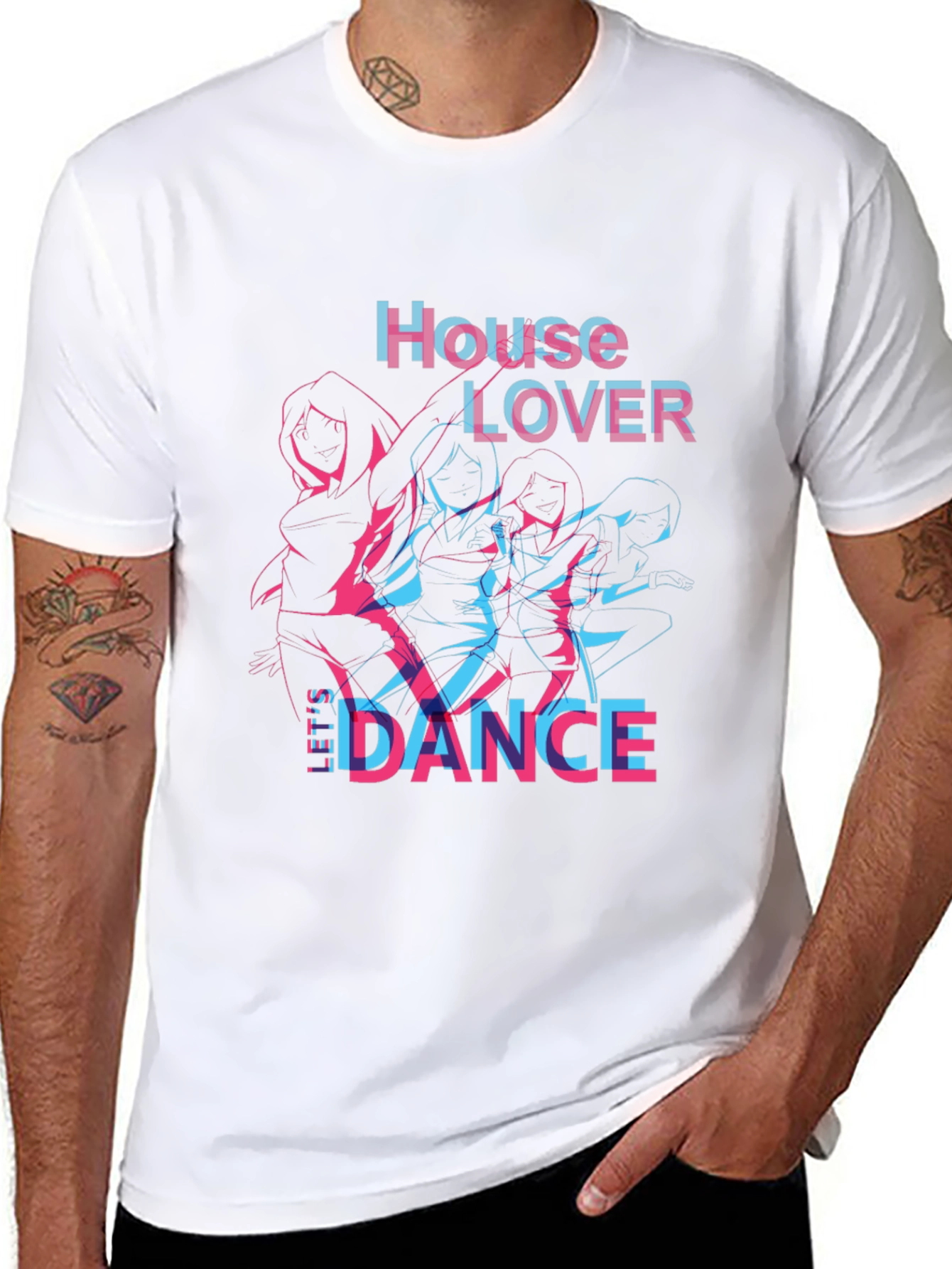 House Lover Dance Tee - Glitch Style Graphic T-Shirt