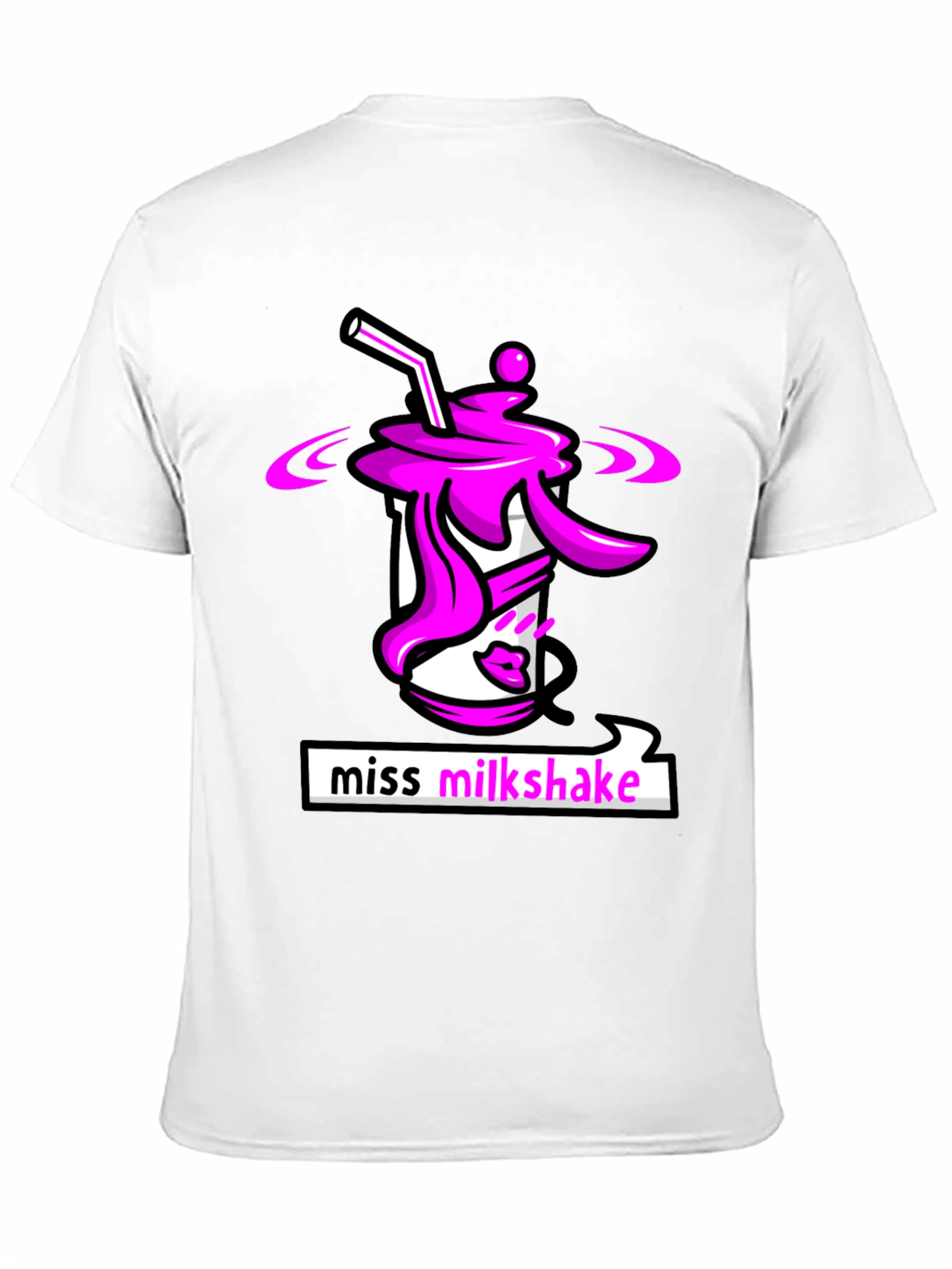 Miss Milkshake Graphic T-Shirt - Black Crew Neck
