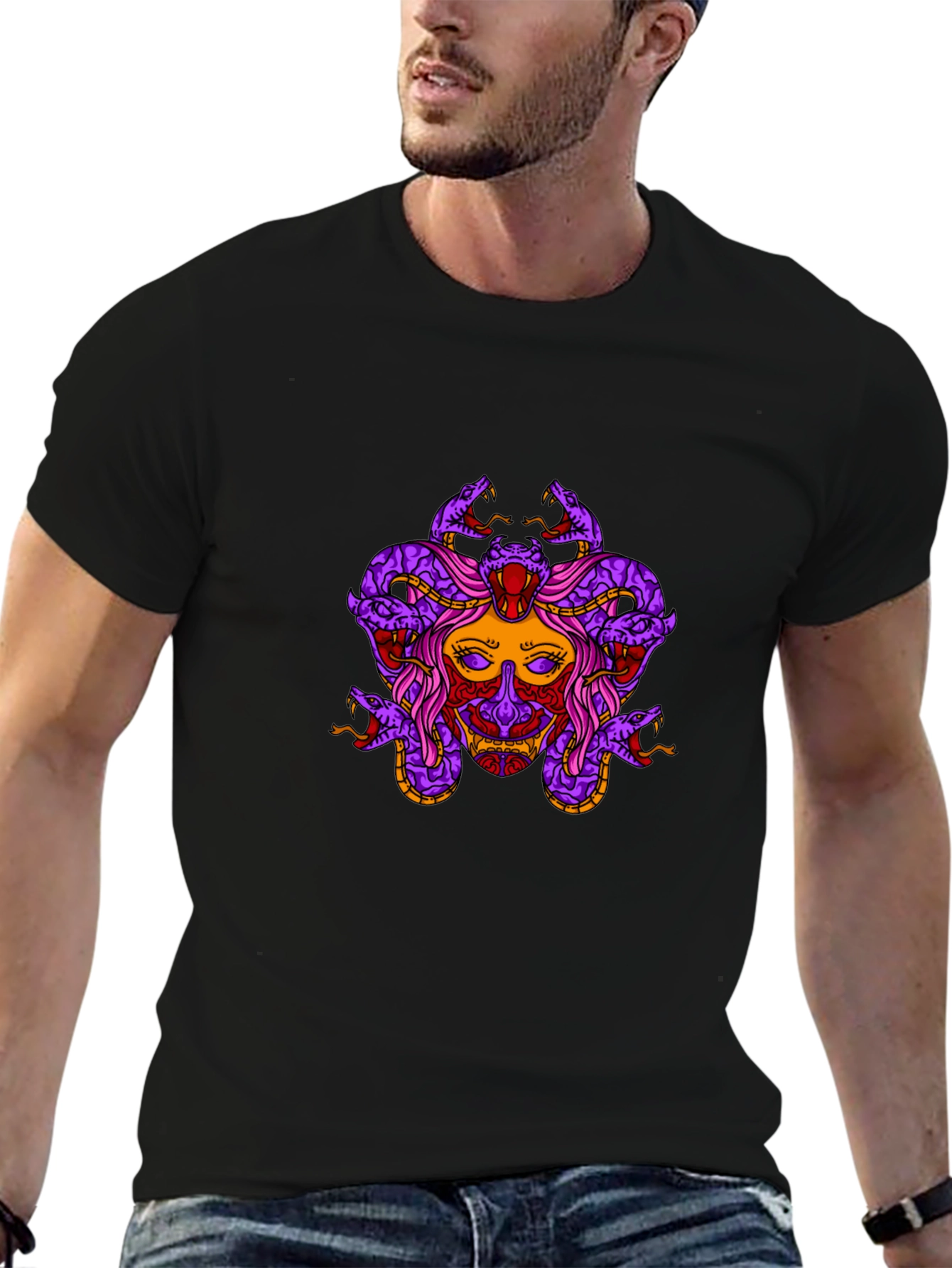 Medusa Graphic T-Shirt - Black