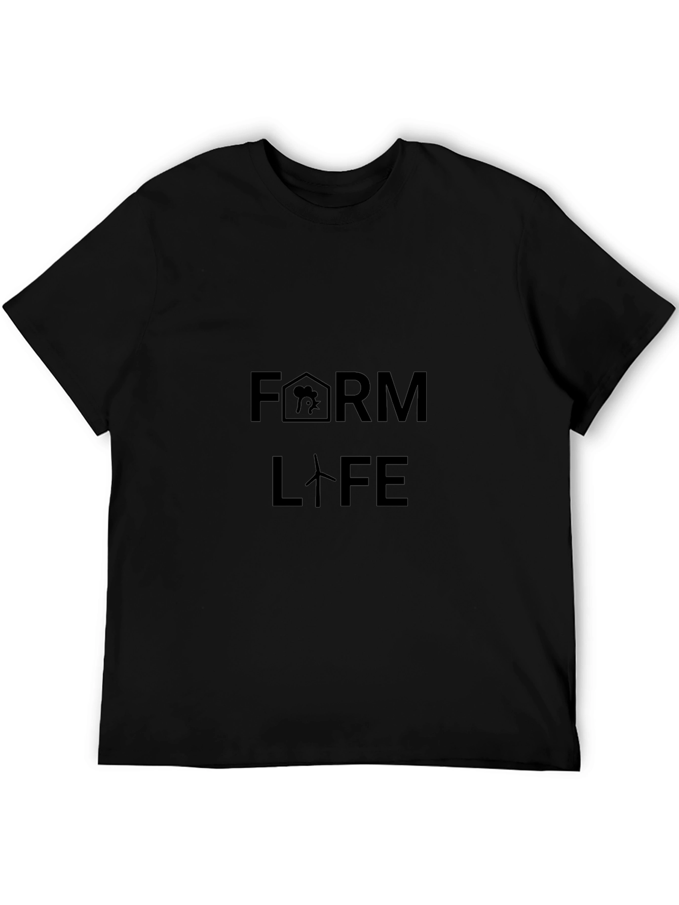 Farm Life Black Cotton Tee