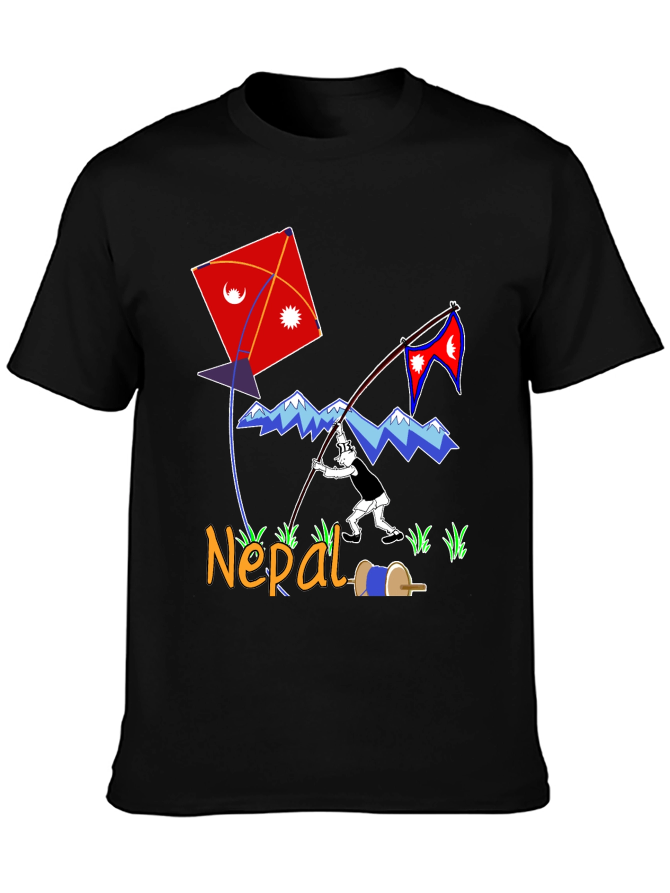 Nepal Kite Flying T-Shirt - Kathmandu Souvenir Tee