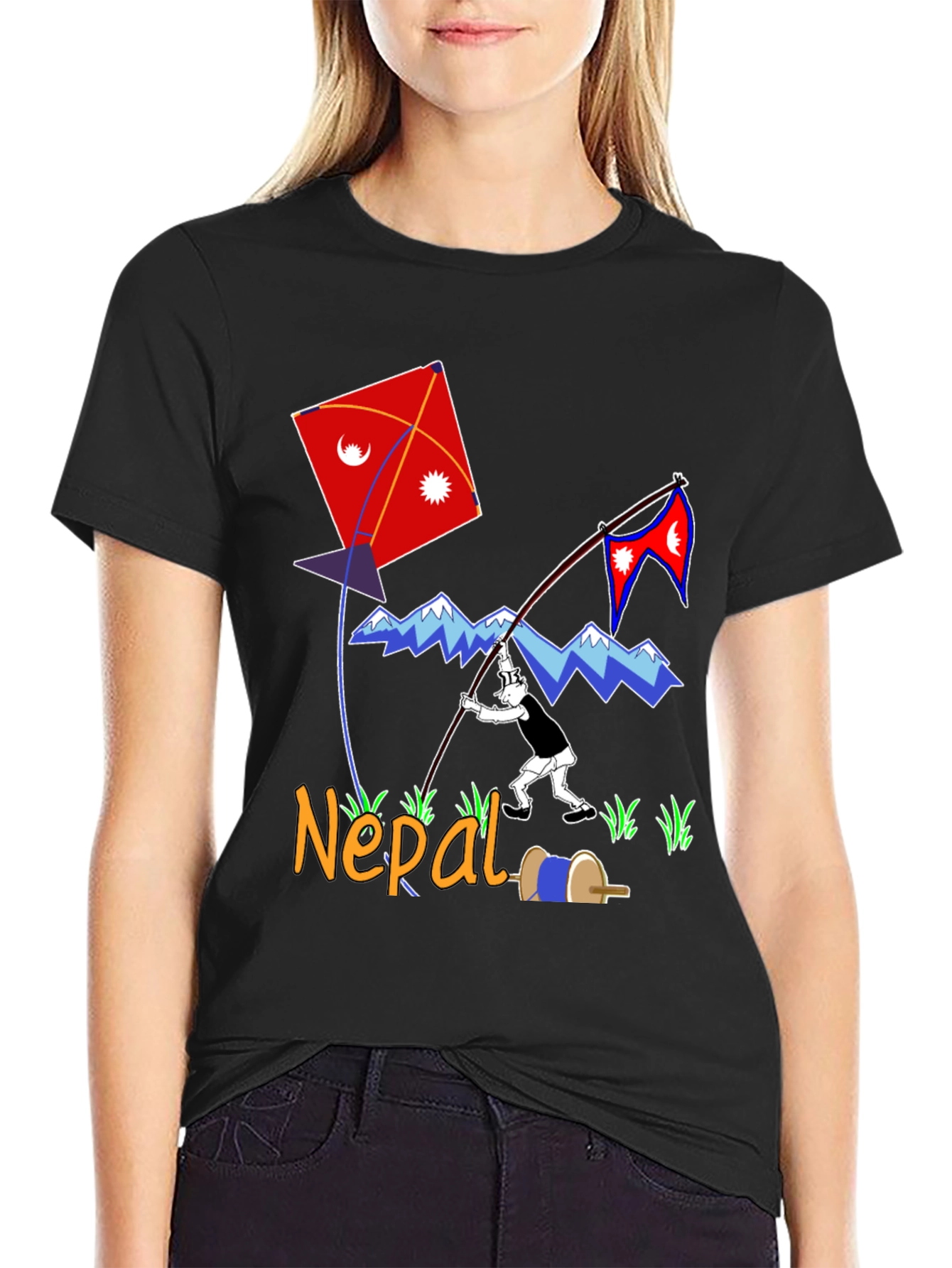 Nepal Kite Flying T-Shirt - Kathmandu Souvenir Tee