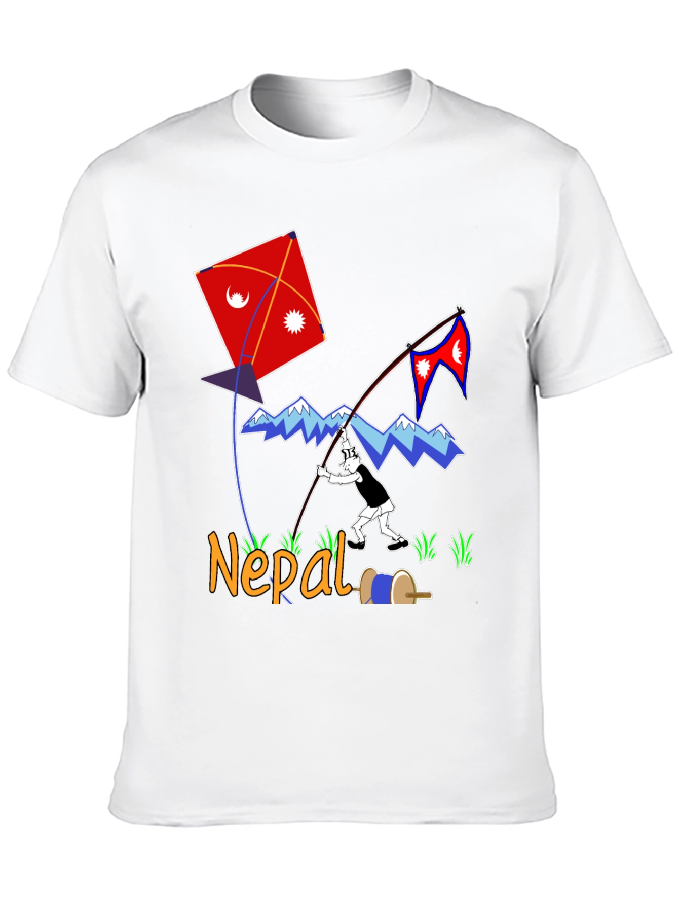 Nepal Kite Flying T-Shirt - Kathmandu Souvenir Tee