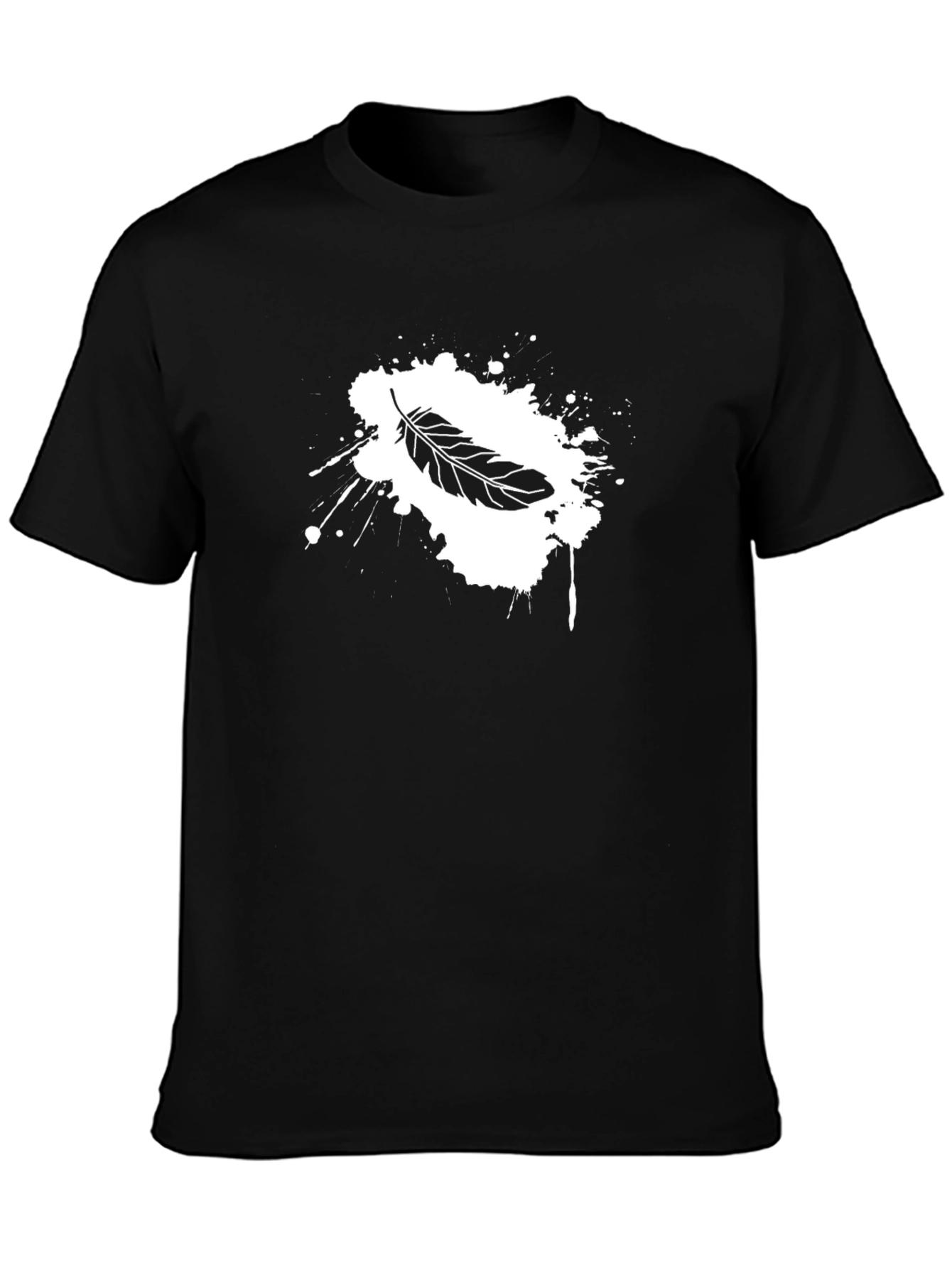 Feather Splash Graphic Tee - Soft Cotton Blend