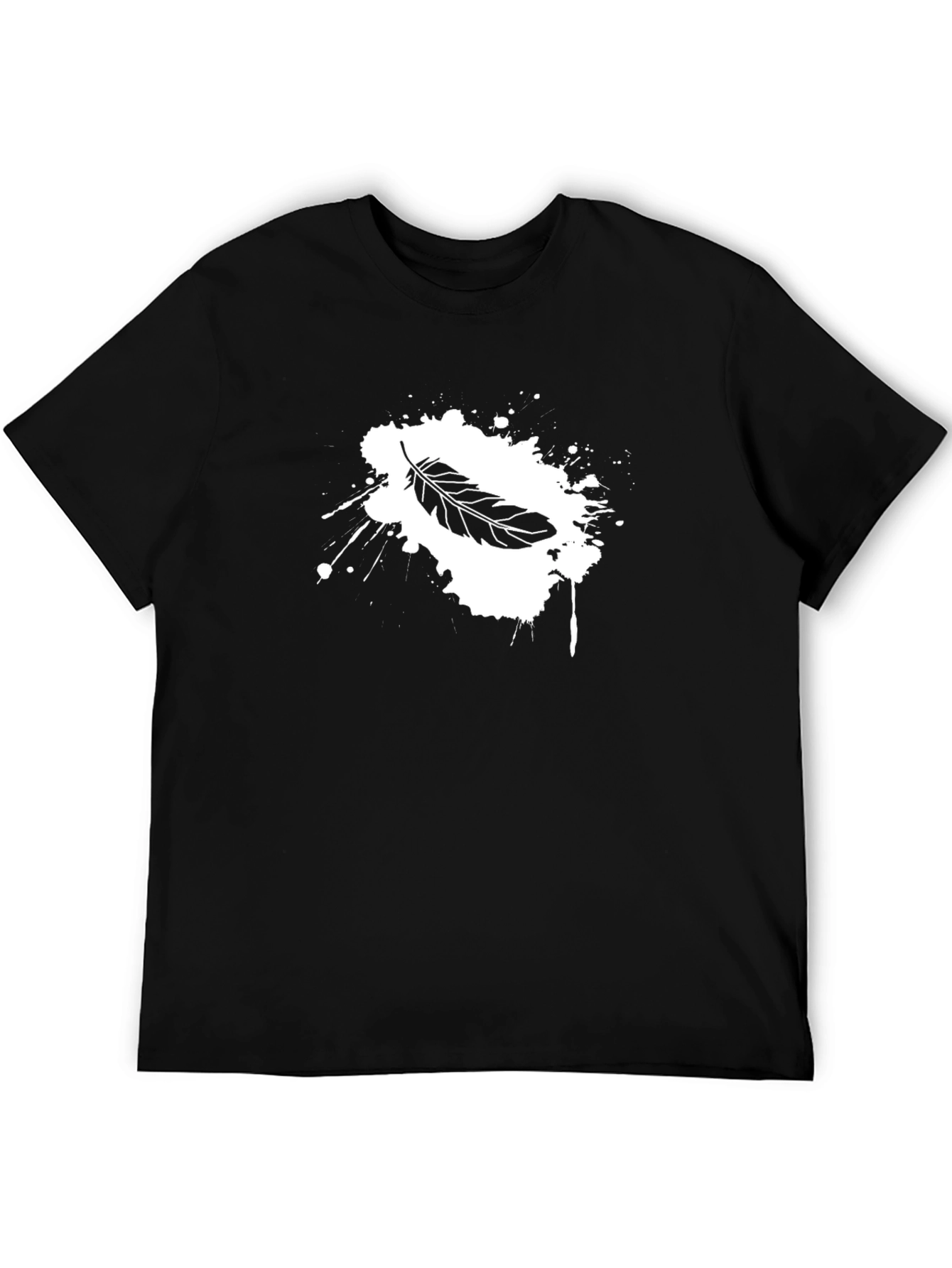 Feather Splash Graphic Tee - Soft Cotton Blend