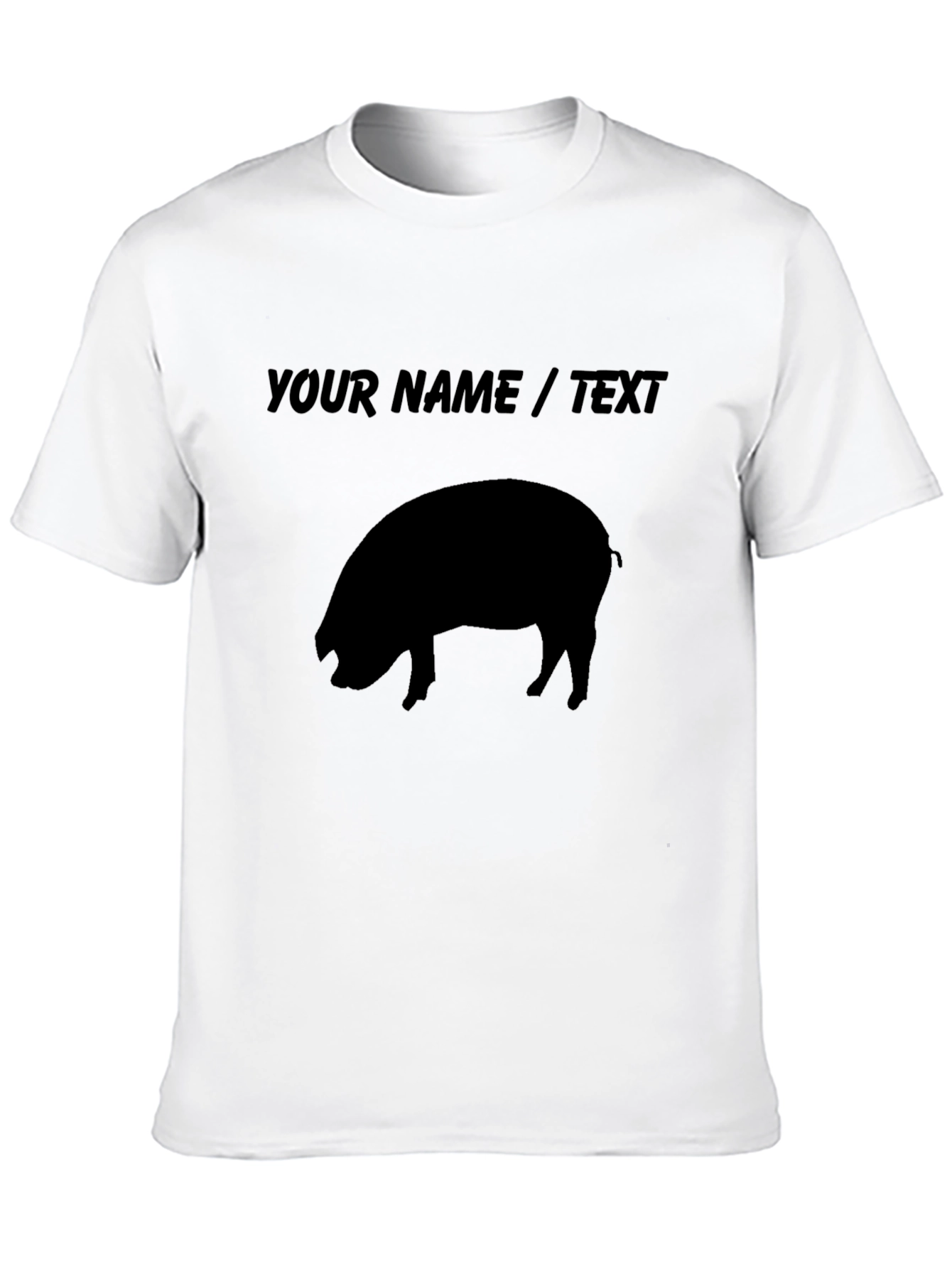 Customizable Pig Silhouette T-Shirt