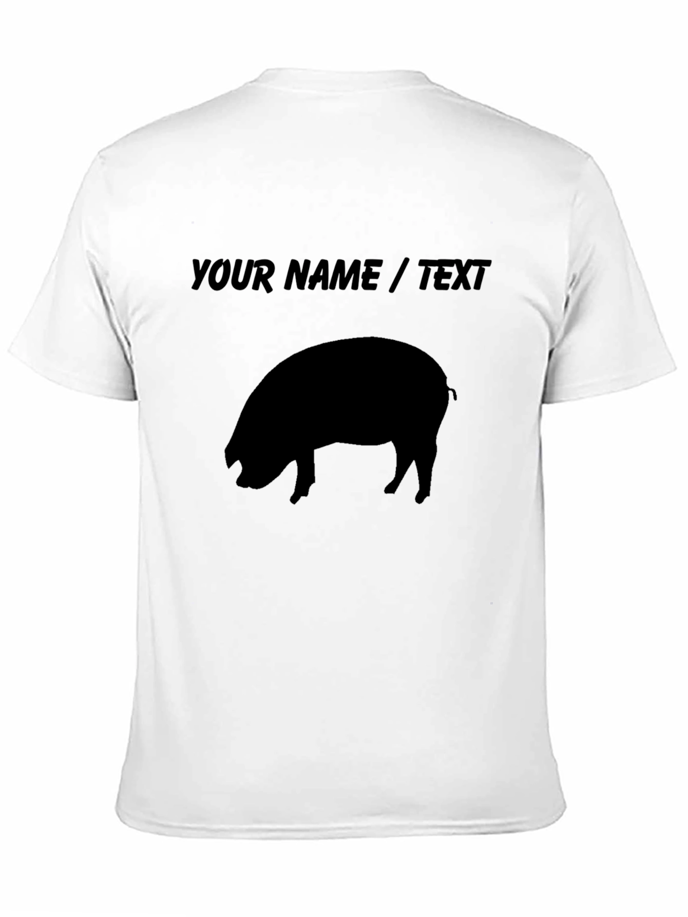 Customizable Pig Silhouette T-Shirt