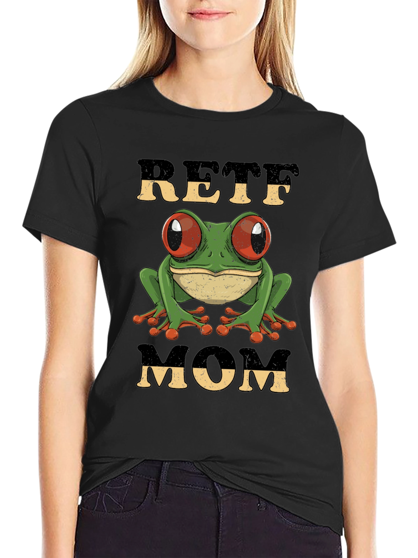Retro Frog Mom Graphic T-Shirt