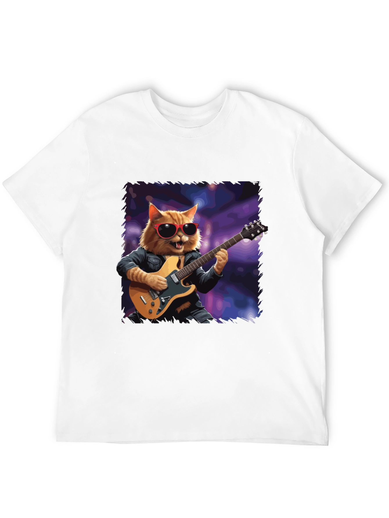 Cat Guitarist T-Shirt - Cool Feline Musician