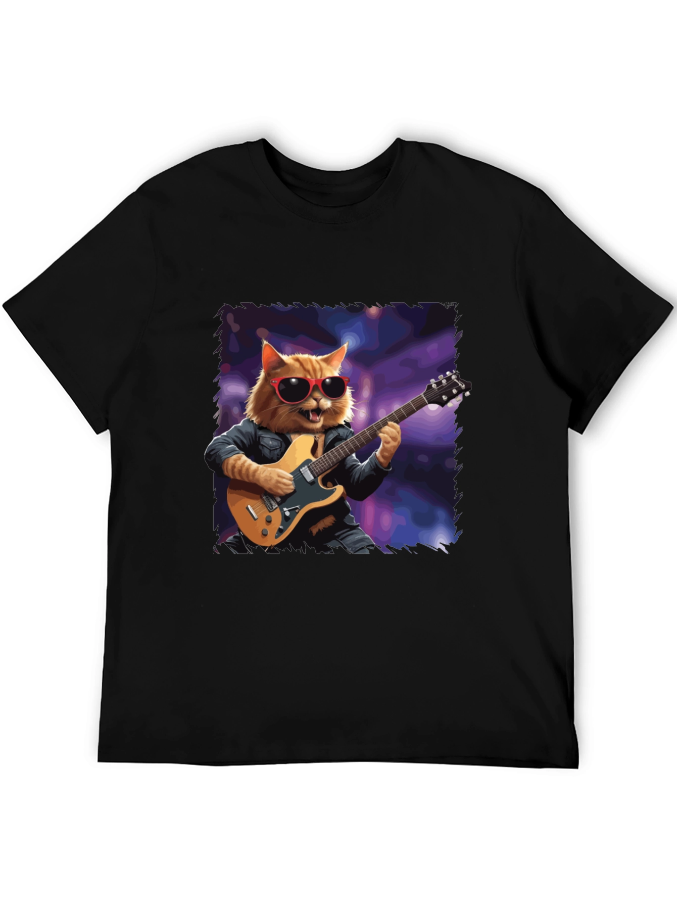 Cat Guitarist T-Shirt - Cool Feline Musician