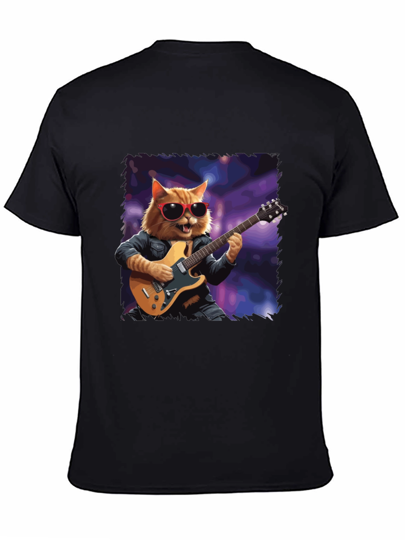 Cat Guitarist T-Shirt - Cool Feline Musician