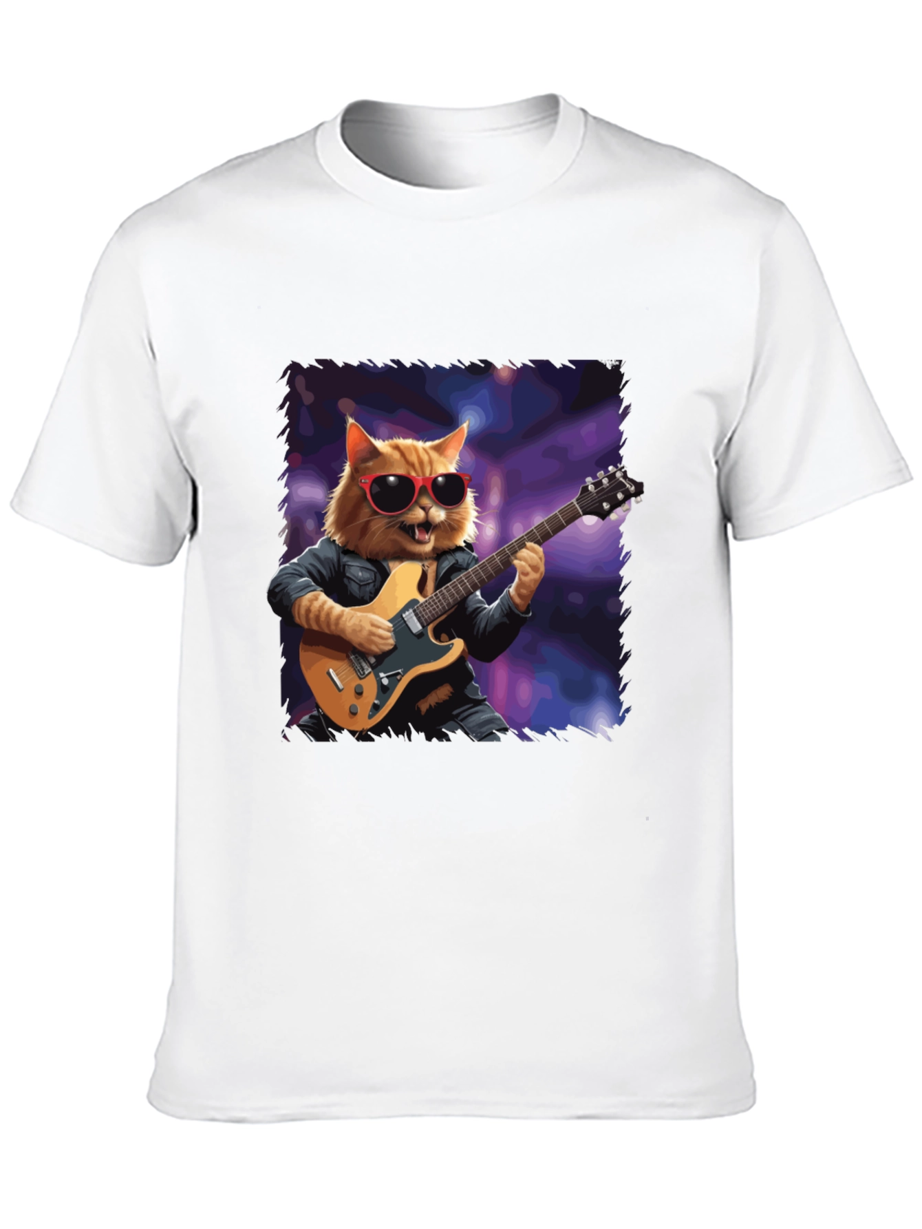 Cat Guitarist T-Shirt - Cool Feline Musician
