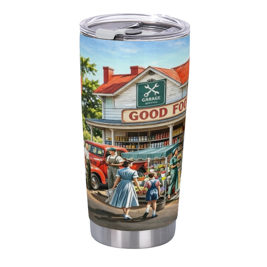 Enchanted Floral Country Cottage Oil Painting 20oz Travel Tumbler