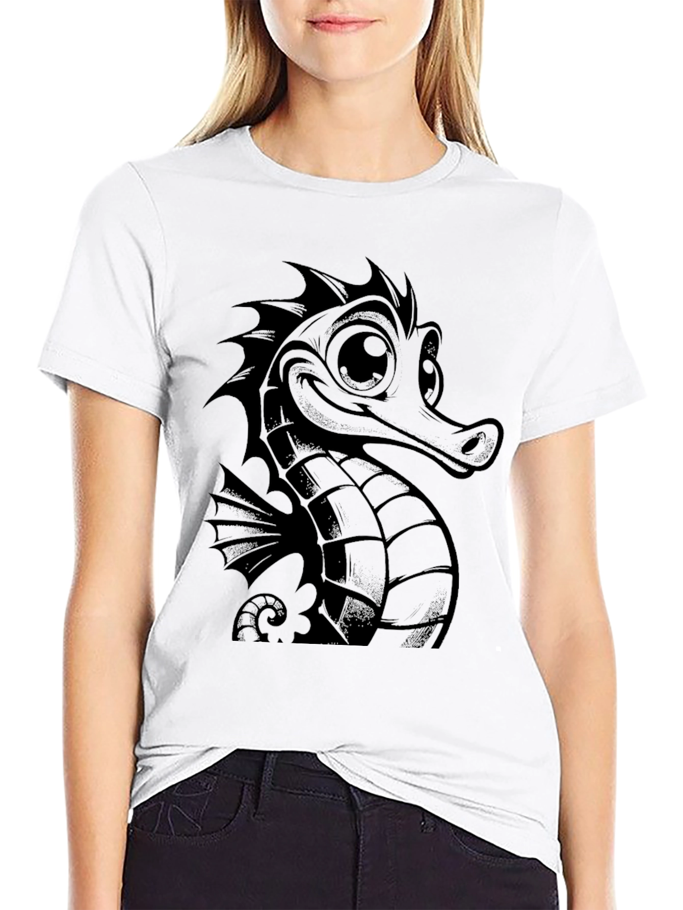 Sea Horse Graphic Tee - Mens Black T-Shirt