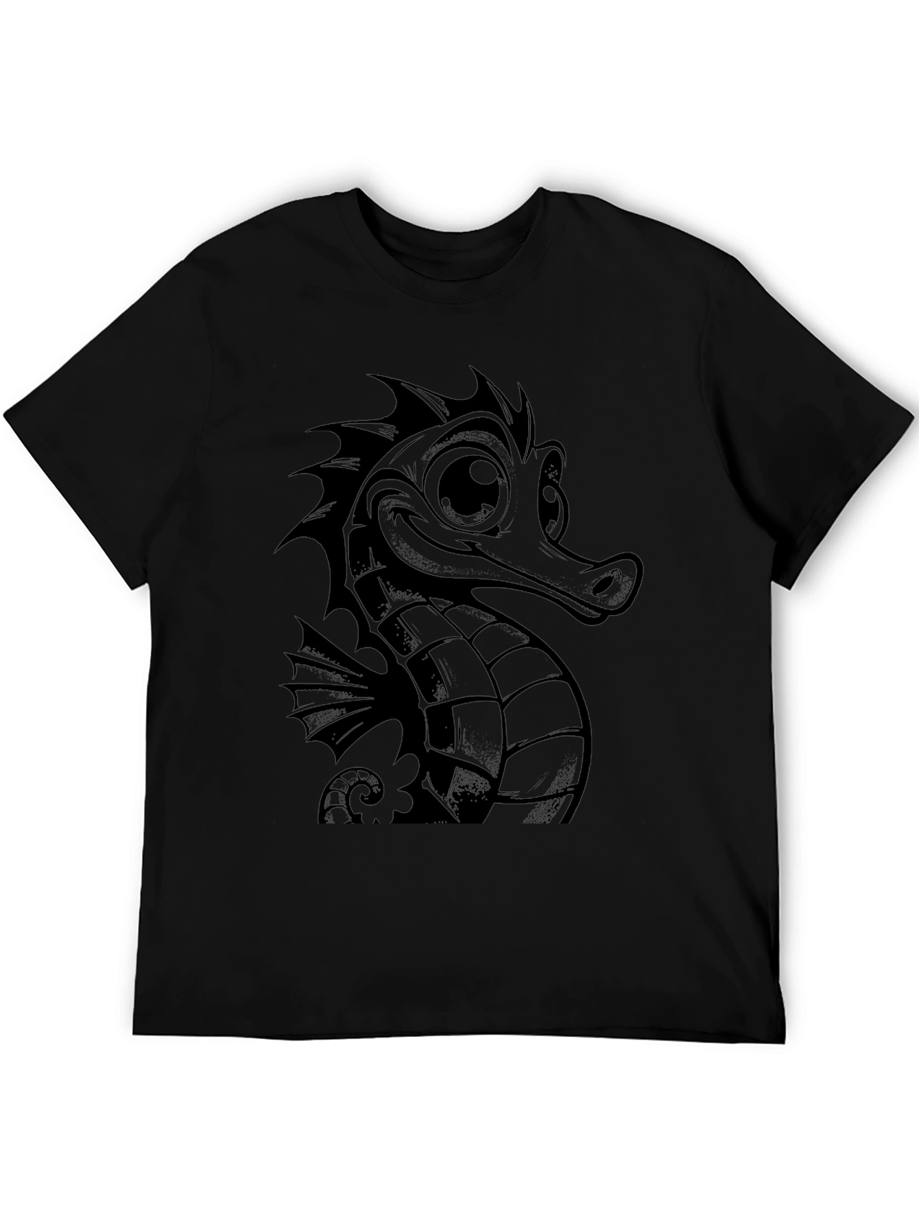 Sea Horse Graphic Tee - Mens Black T-Shirt