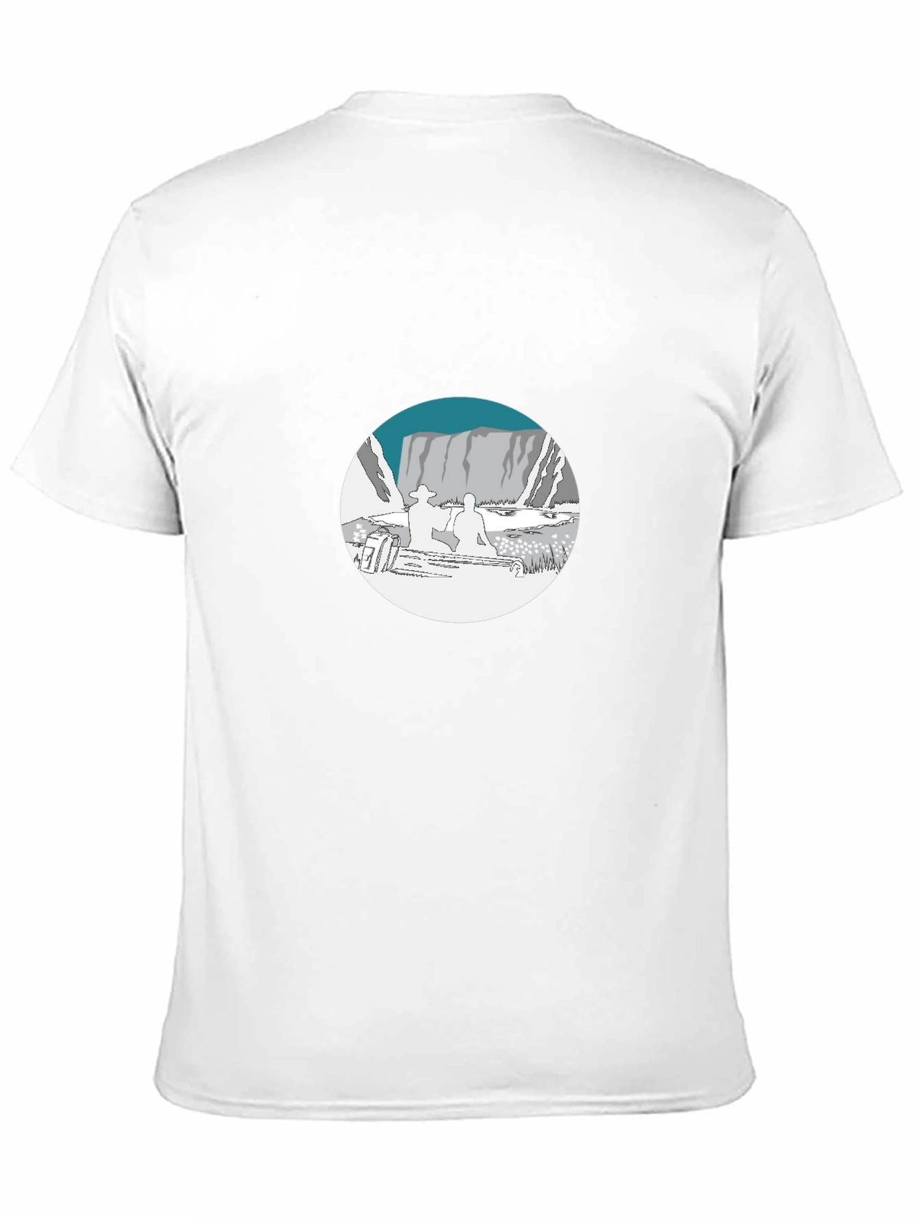 Black Graphic Tee - Mountain Scene Print
