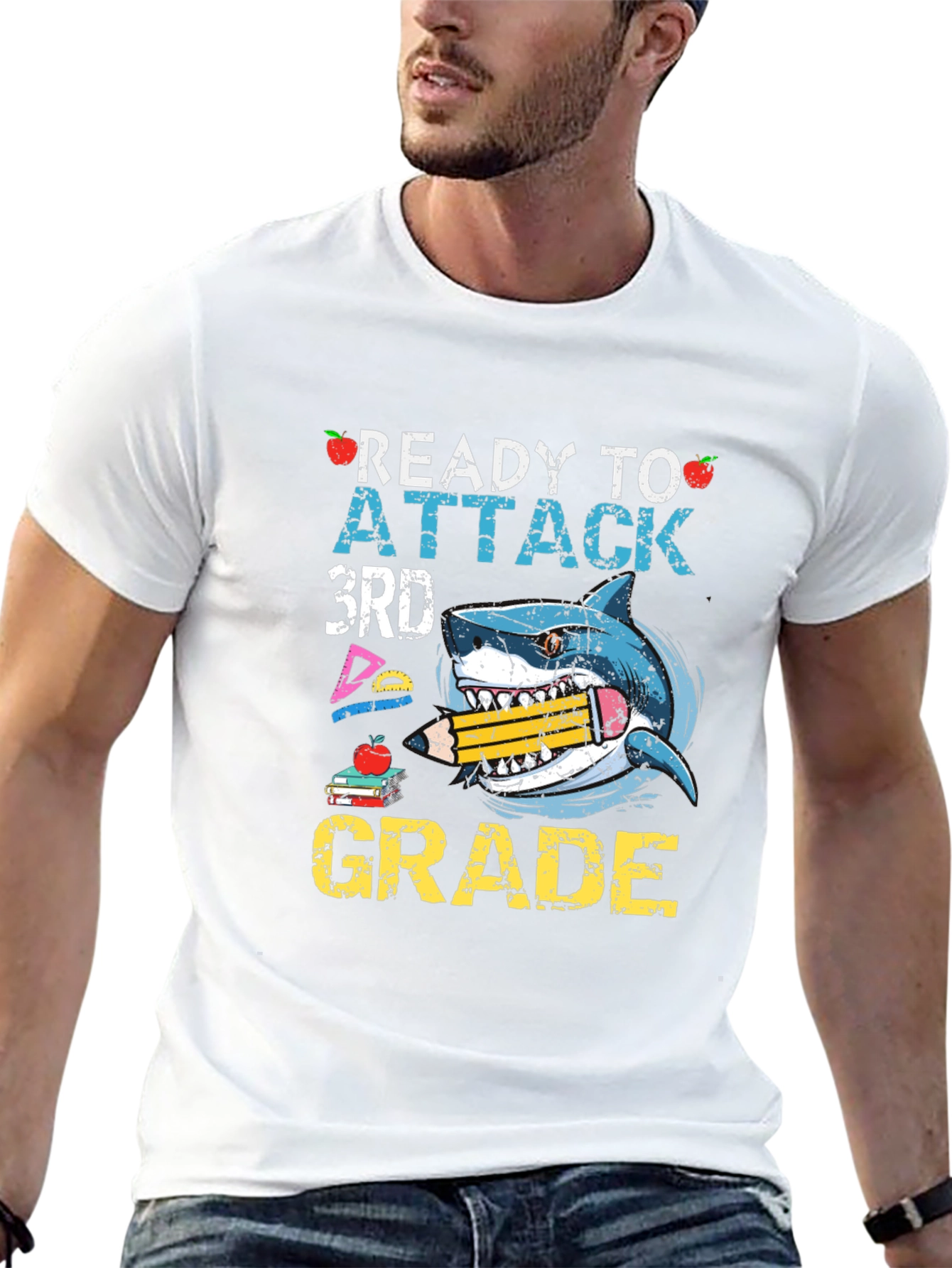 Ready to Attack 3rd Grade Shark T-Shirt