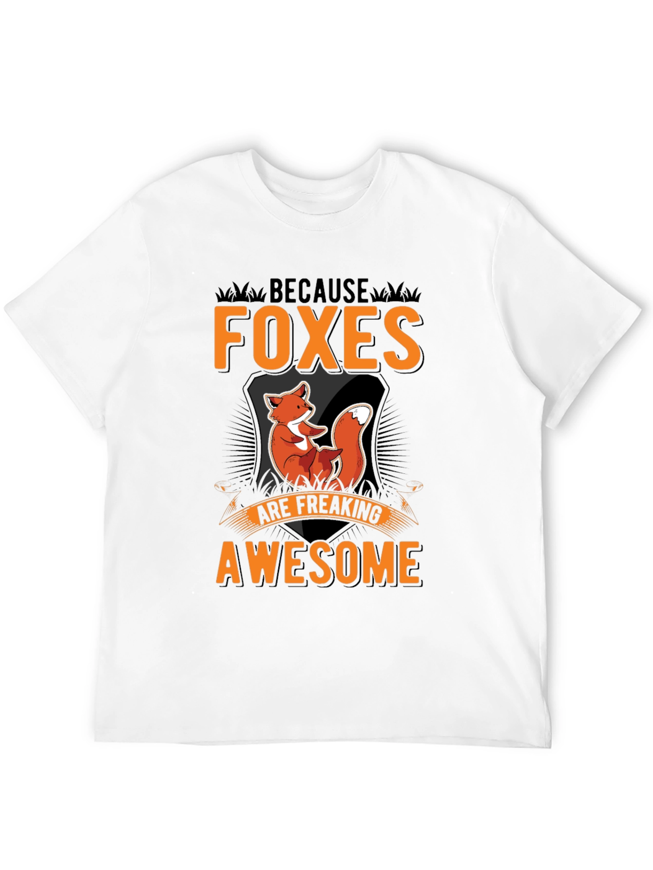 Foxes Are Awesome Black Graphic Tee